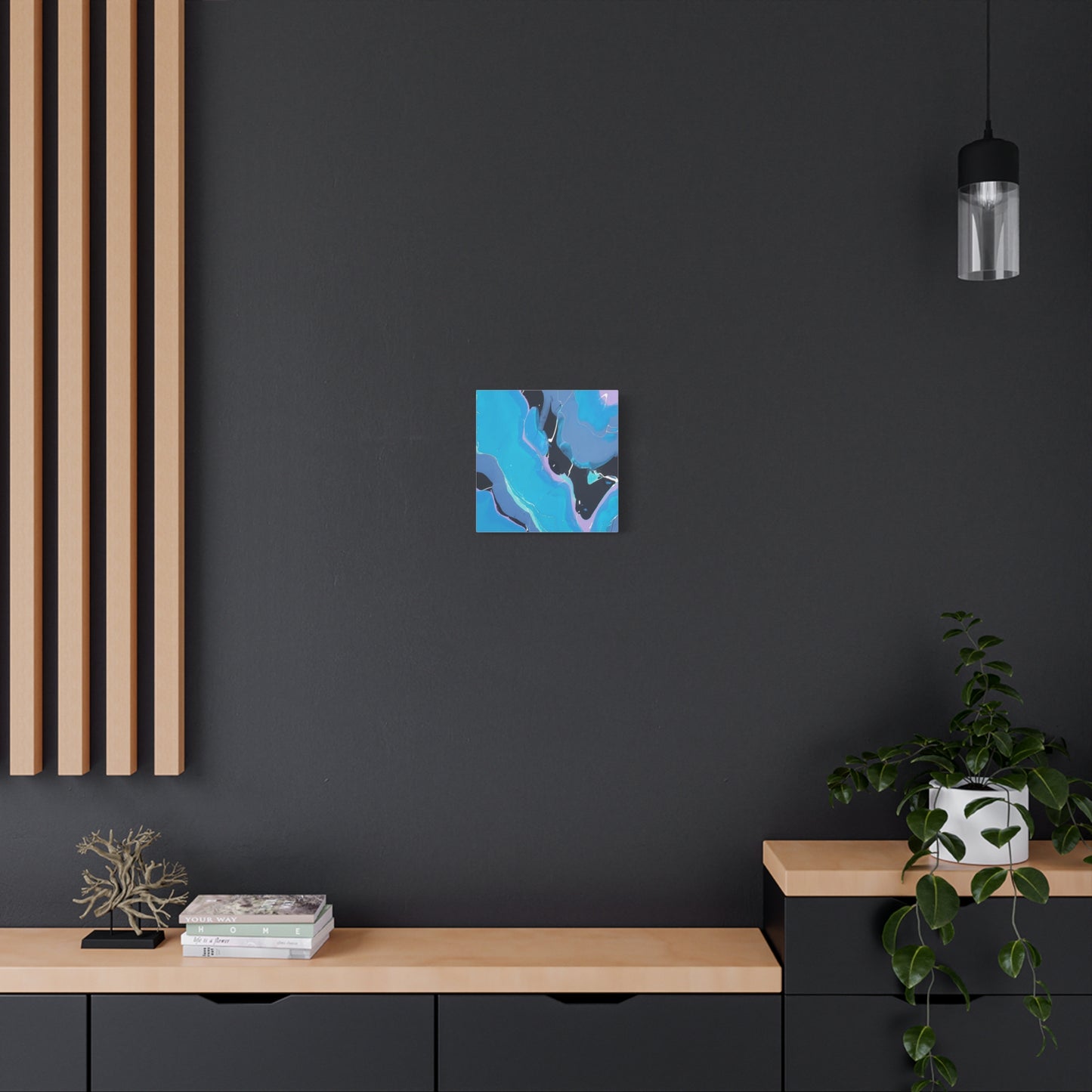 Abstract Blue Fluid Art Canvas Print — Matte Stretched Wall Art 1.25"