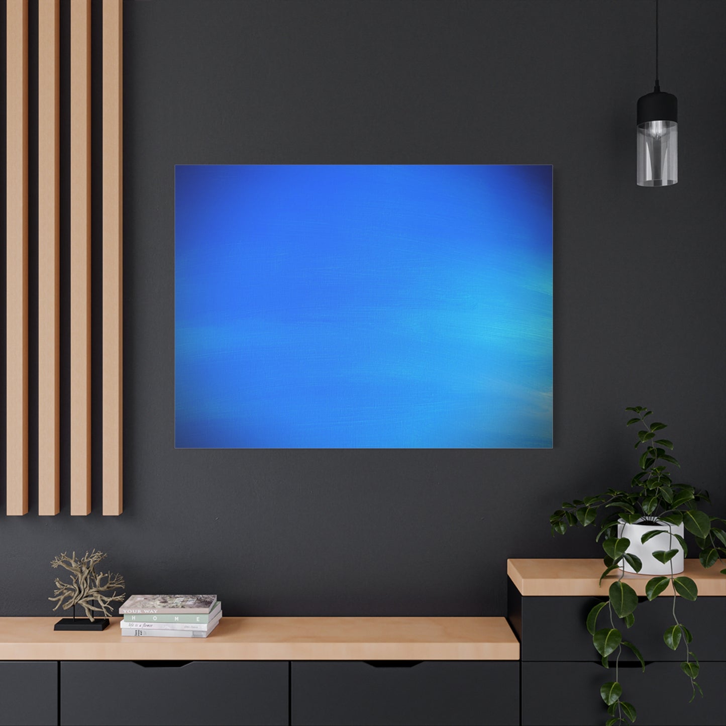 Blue Burst - Gradient Matte Canvas Print — Abstract Ocean Wall Art, Stretched 1.25"