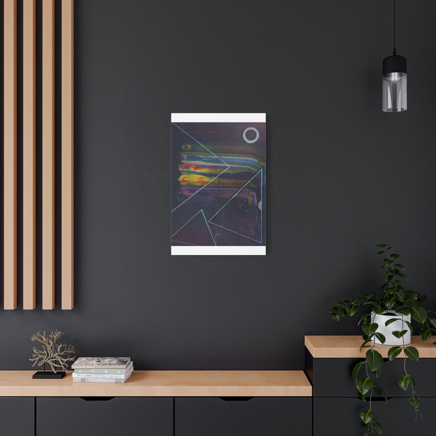 Abstract Geometric Canvas Art - 2025 astronomy – Colorful Drip Triangle Stretched Canvas