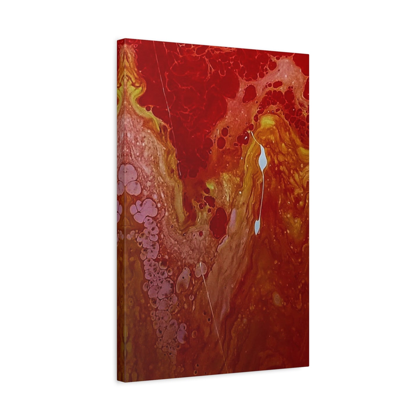 Abstract Red Fluid Art Canvas Print — Matte Stretched Wall Art