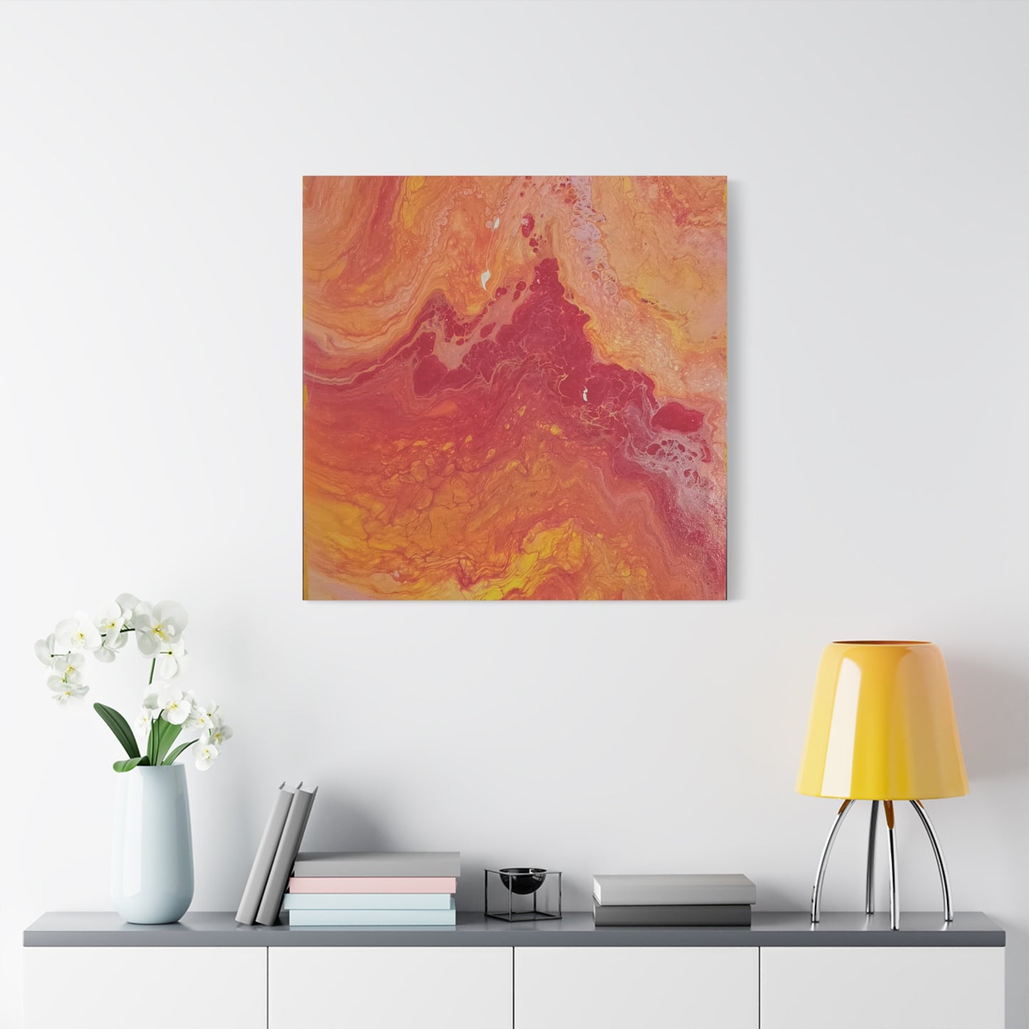 Abstract Pepto Popured - Sunset Swirl Matte Canvas Art - Stretched 1.25"