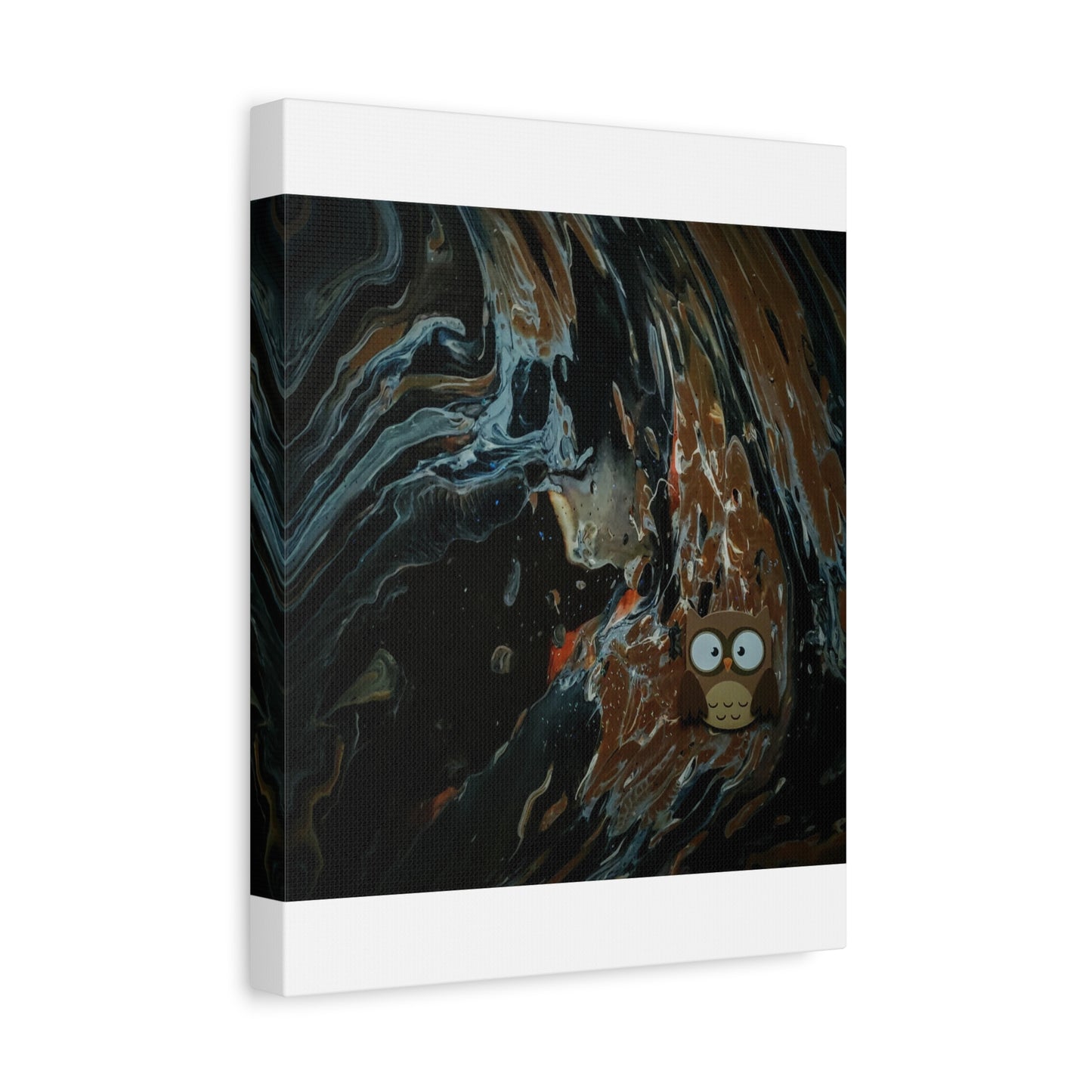 Abstract Swirl Owl Matte Canvas Print