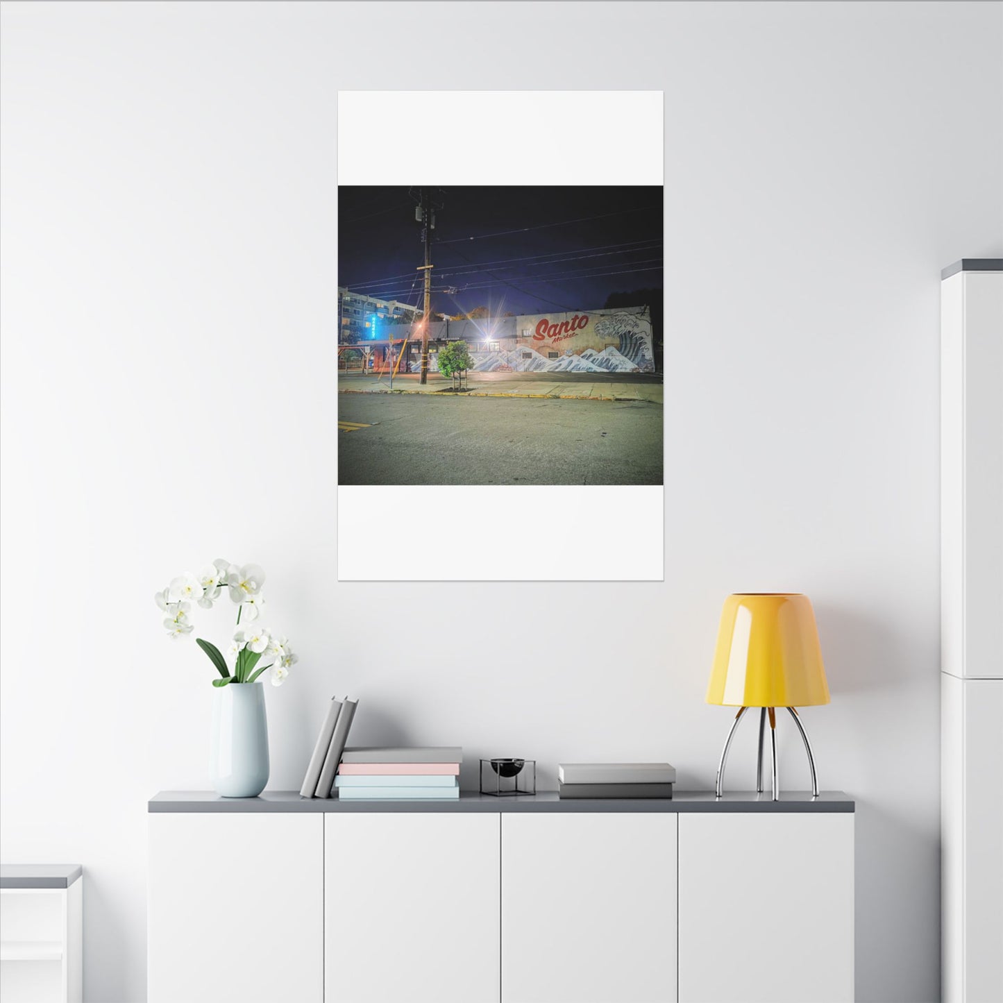 Santo Market Mural (7th&taylor)— Nighttime Urban Wall Art