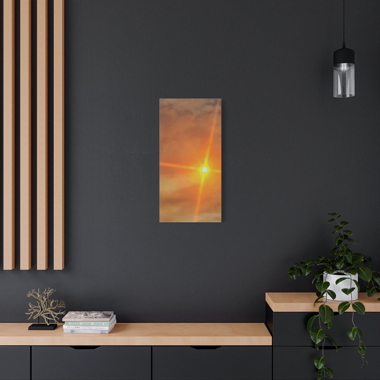 Sunburst Sunset Canvas Print — Warm Abstract Wall Art