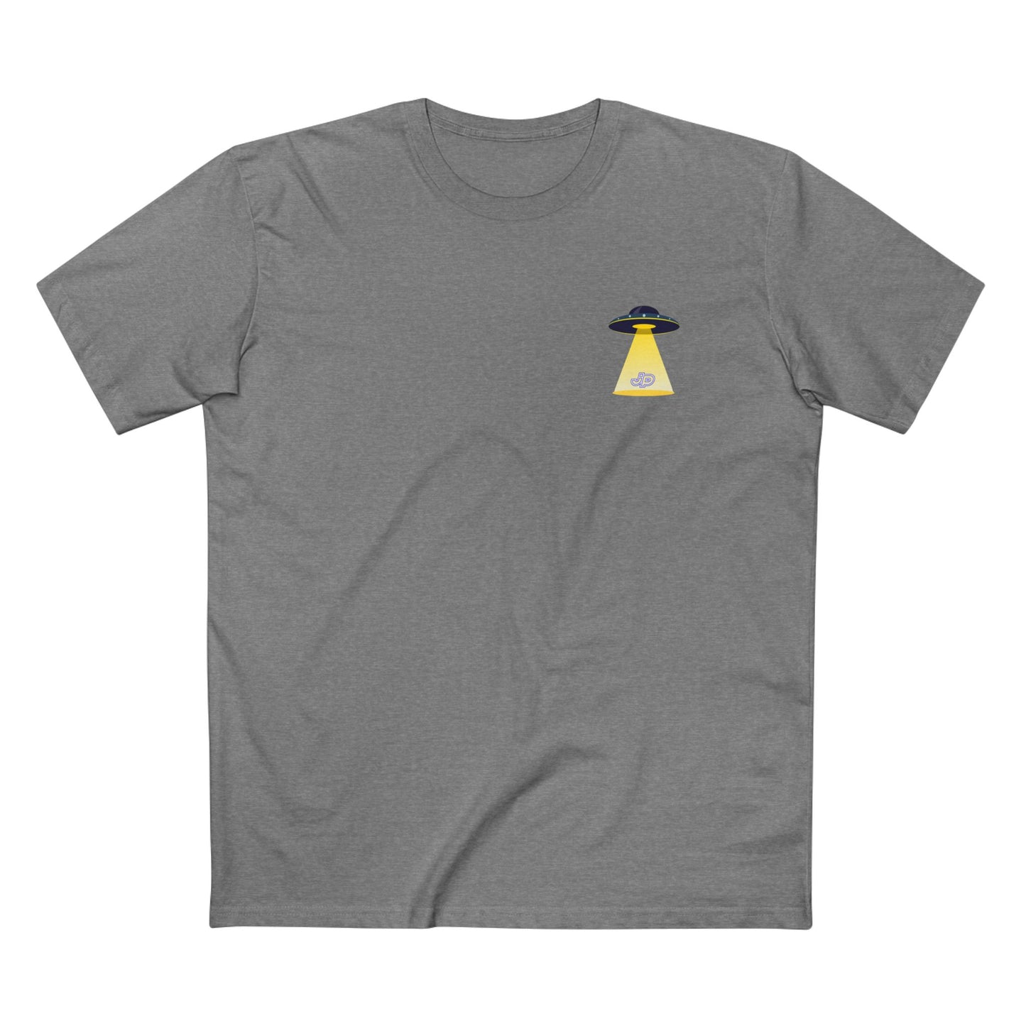 UFO Chest Pocket Tee — Retro Rocket Back Graphic Shirt