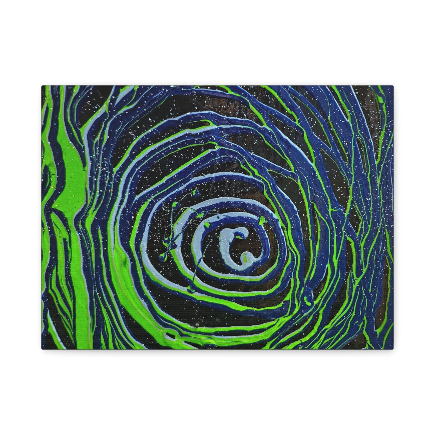Abstract Green Swirl Matte Canvas Art — Stretched 1.25" Wall Décor