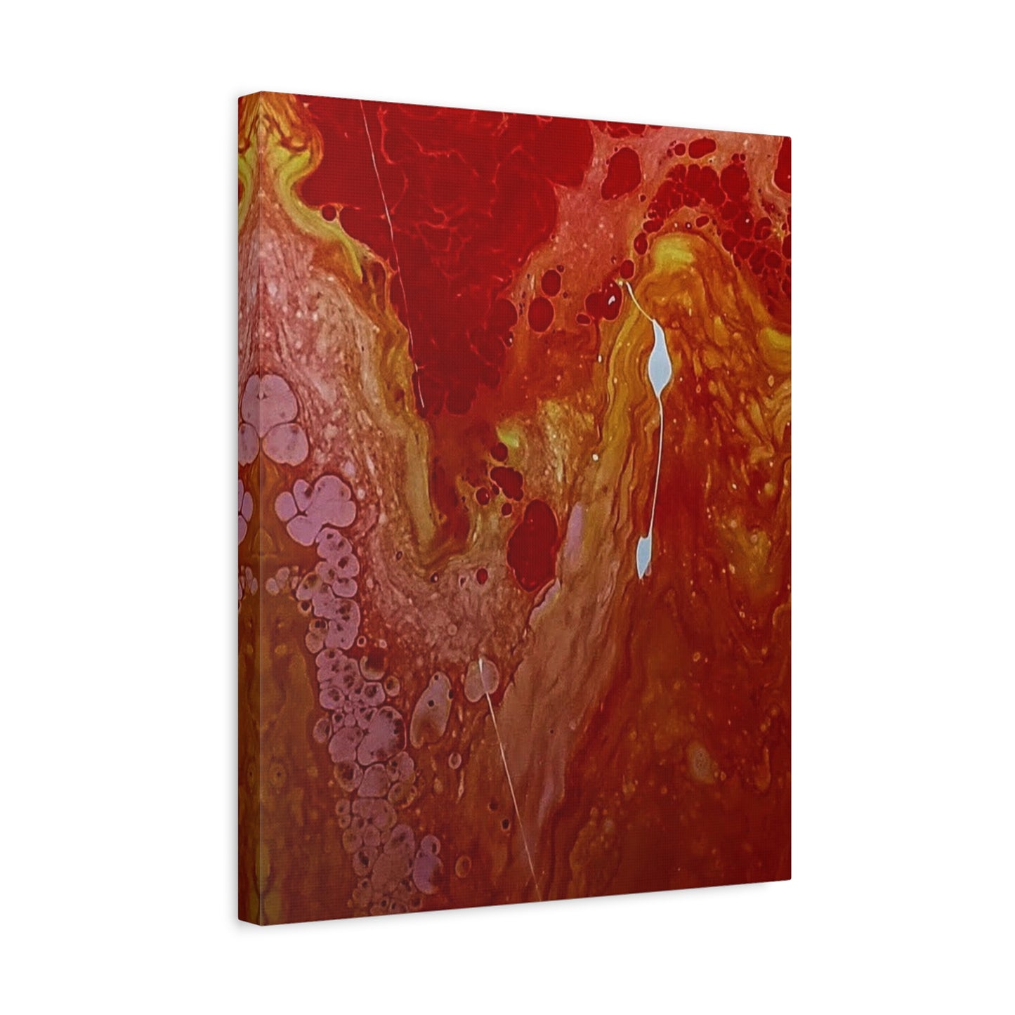 Abstract Red Fluid Art Canvas Print — Matte Stretched Wall Art