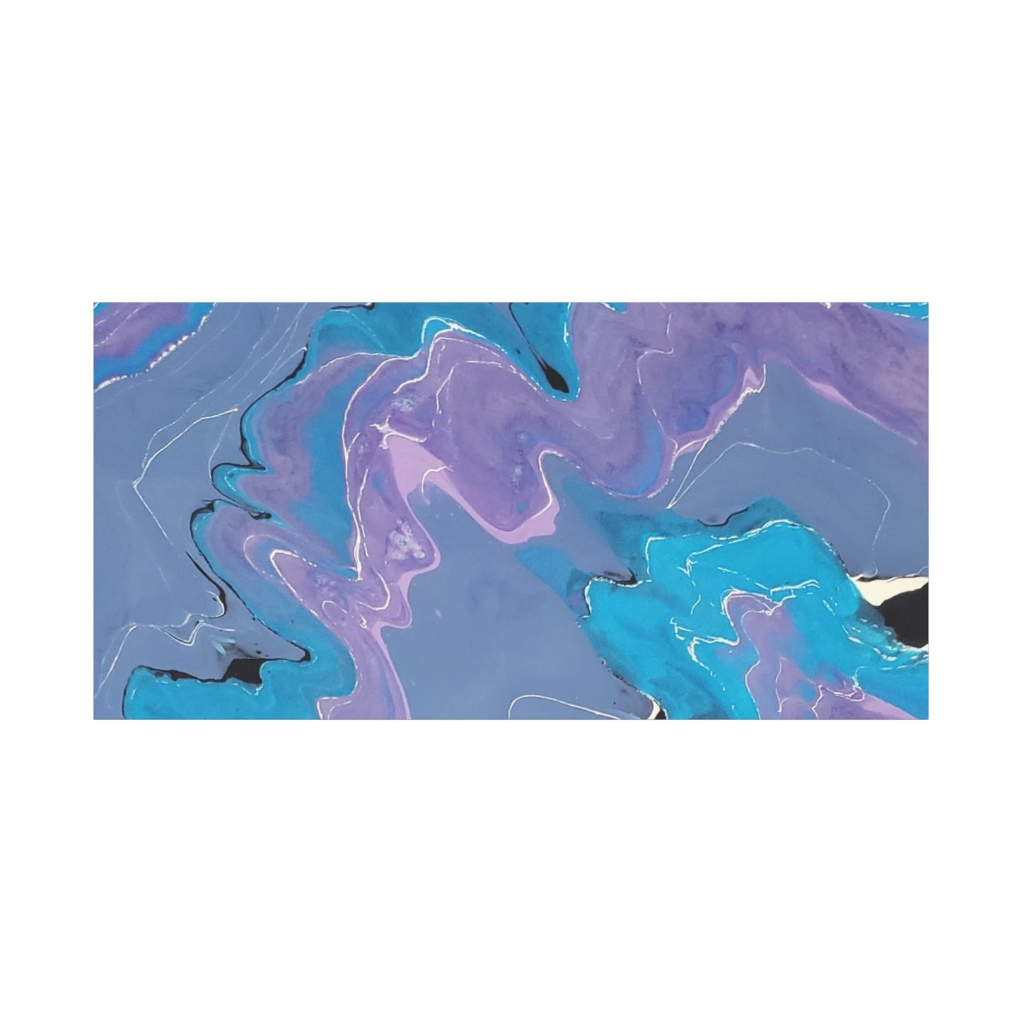 Abstract Blue & Purple Fluid Art Canvas - Matte Stretched Wall Art