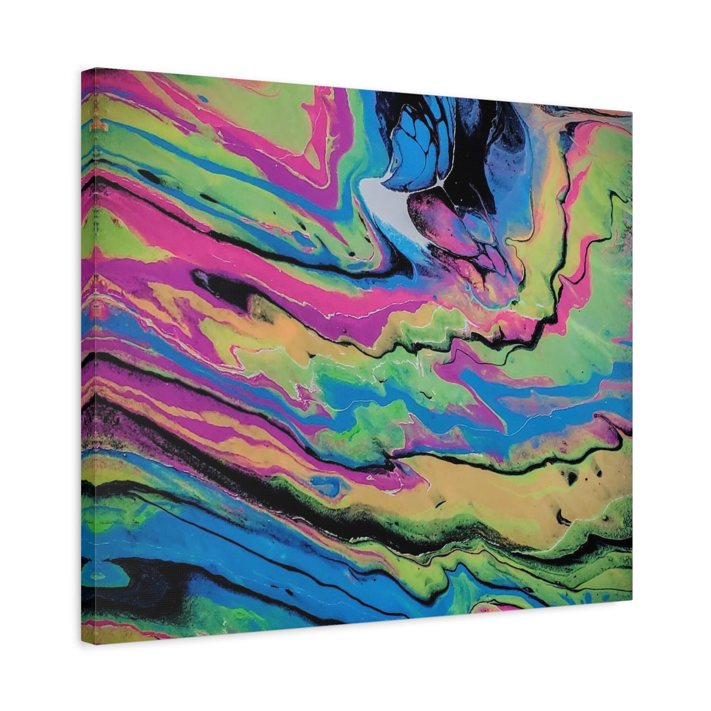 Abstract Neon Fluid Art Canvas Print — Vibrant Psychedelic Wall Decor