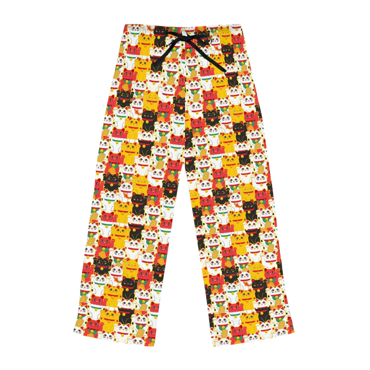 Lucky Cat Pajama Pants — Women's Cute Maneki-Neko Sleep Lounge Pants
