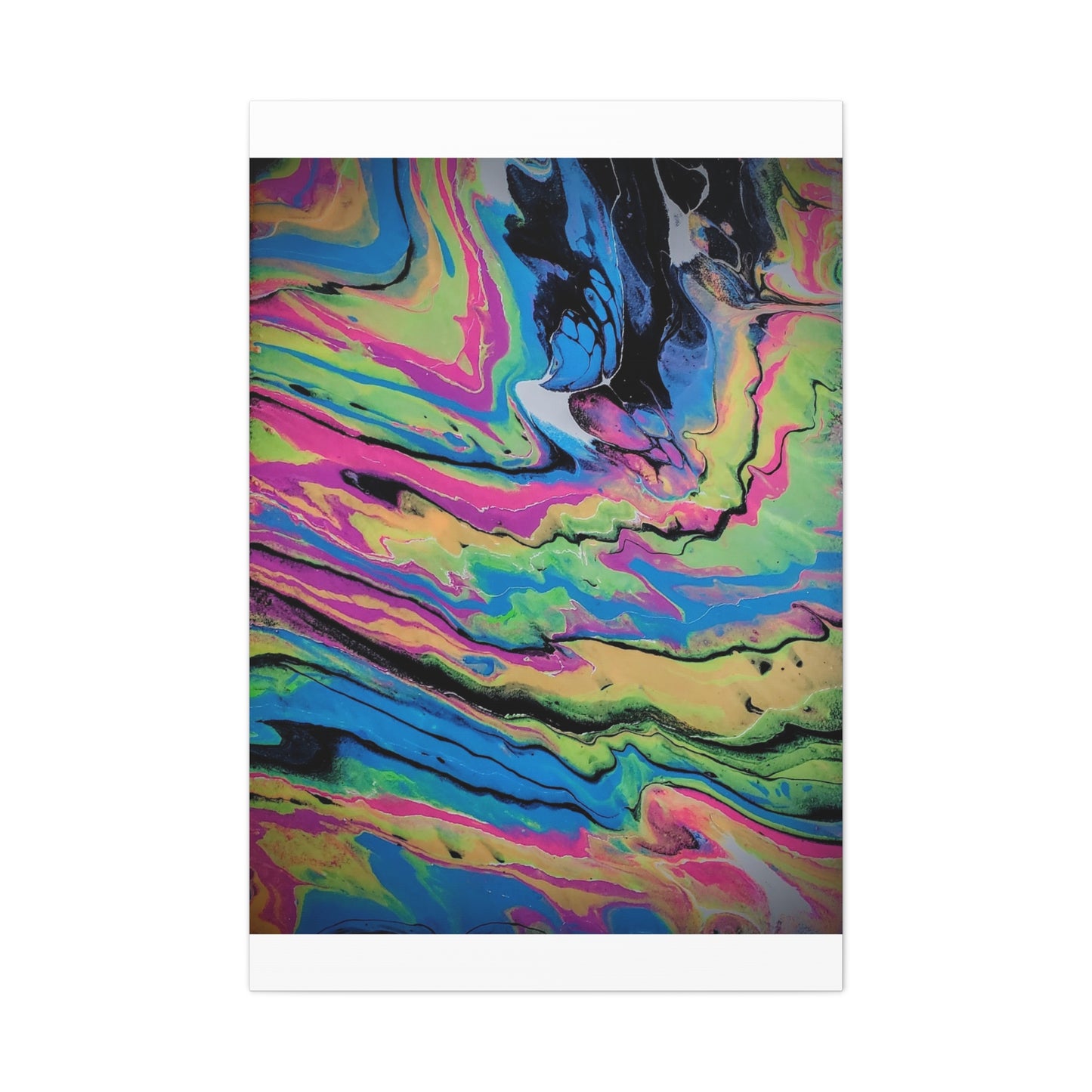 Abstract Neon Fluid Art Canvas Print — Vibrant Psychedelic Wall Decor