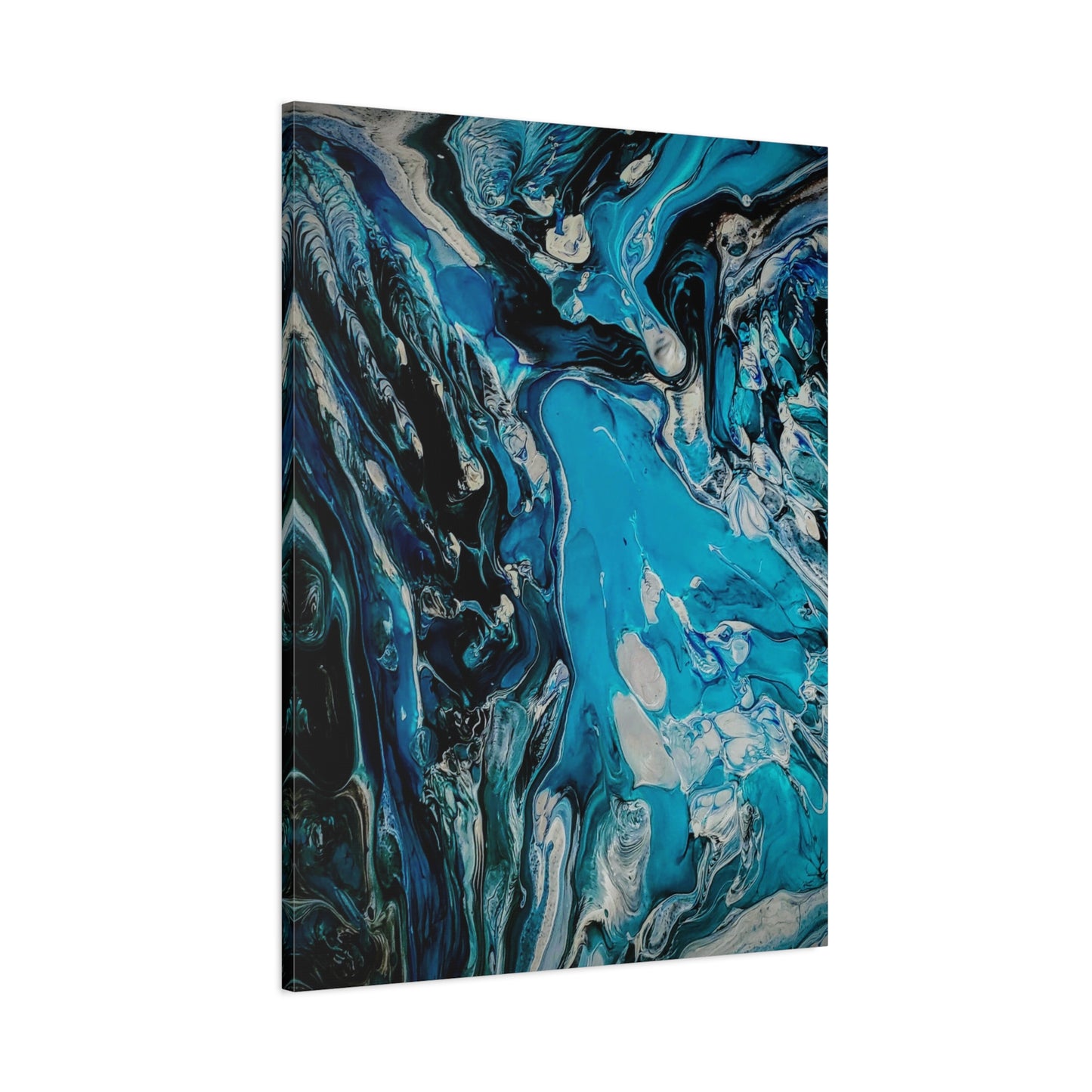 Blue Ocean Abstract Matte Canvas Print — Stretched Wall Art