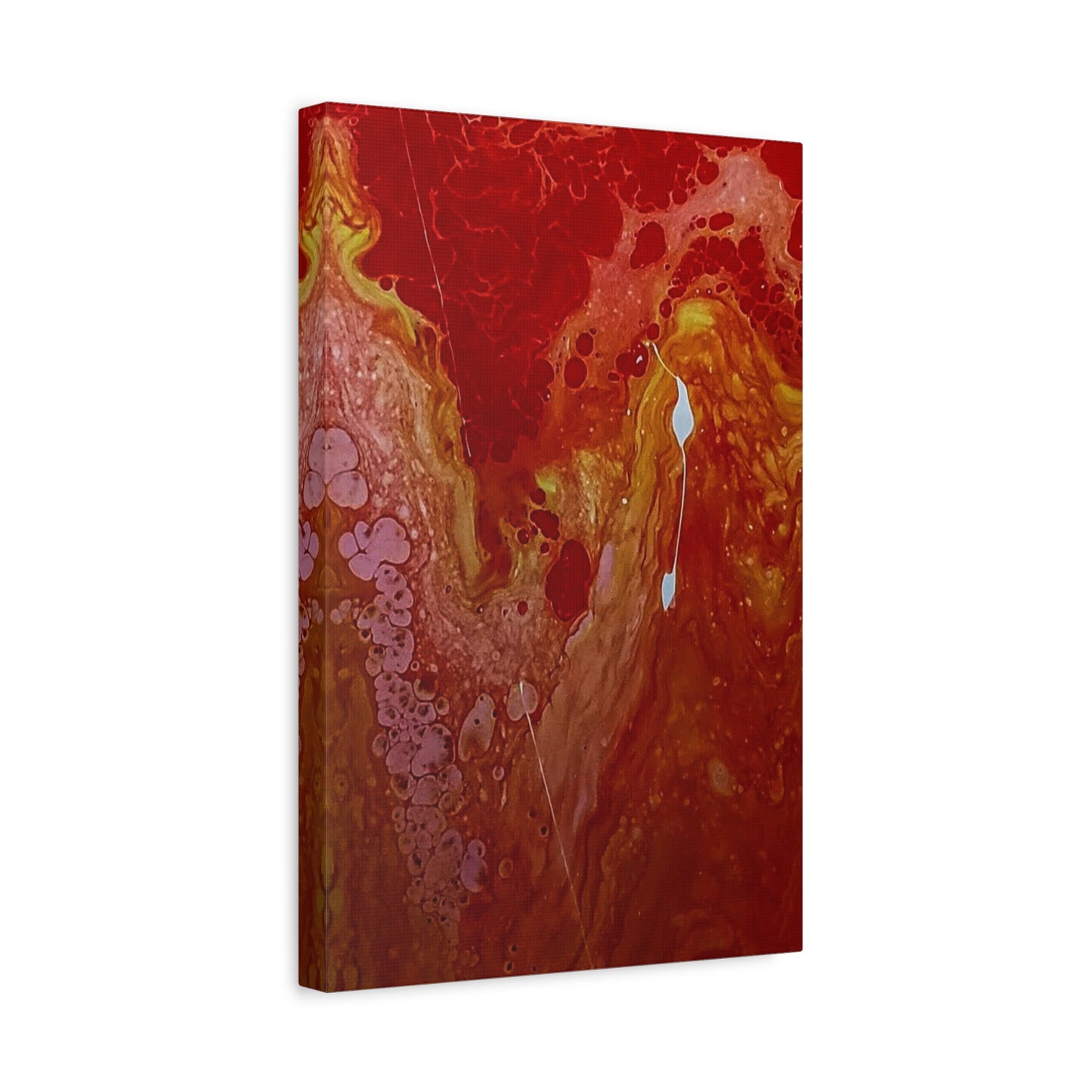 Abstract Red Fluid Art Canvas Print — Matte Stretched Wall Art