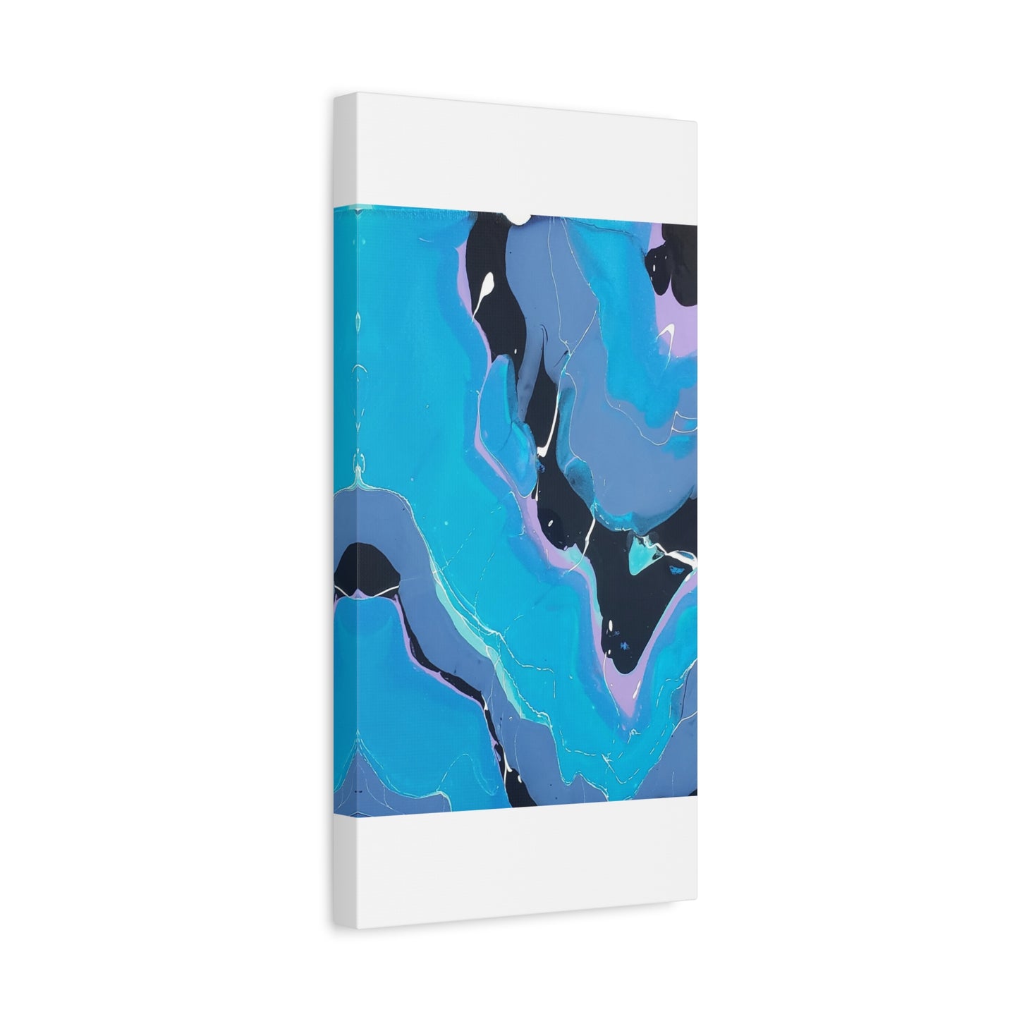 Abstract Blue Fluid Art Canvas Print — Matte Stretched Wall Art 1.25"