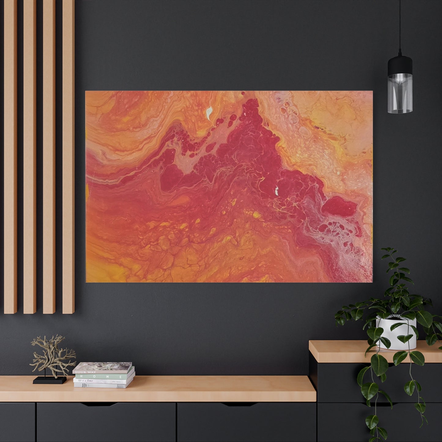Abstract Pepto Popured - Sunset Swirl Matte Canvas Art - Stretched 1.25"