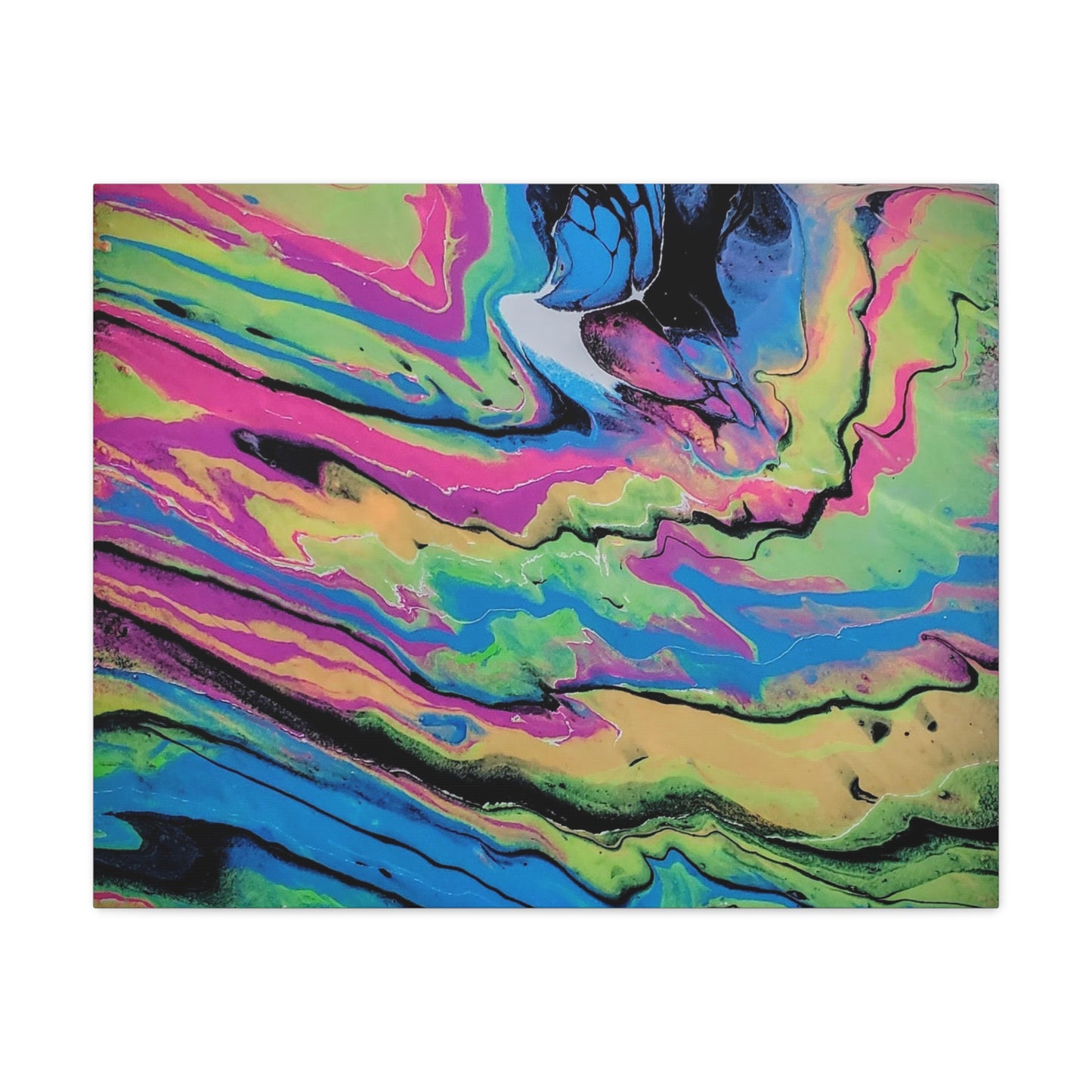 Abstract Neon Fluid Art Canvas Print — Vibrant Psychedelic Wall Decor
