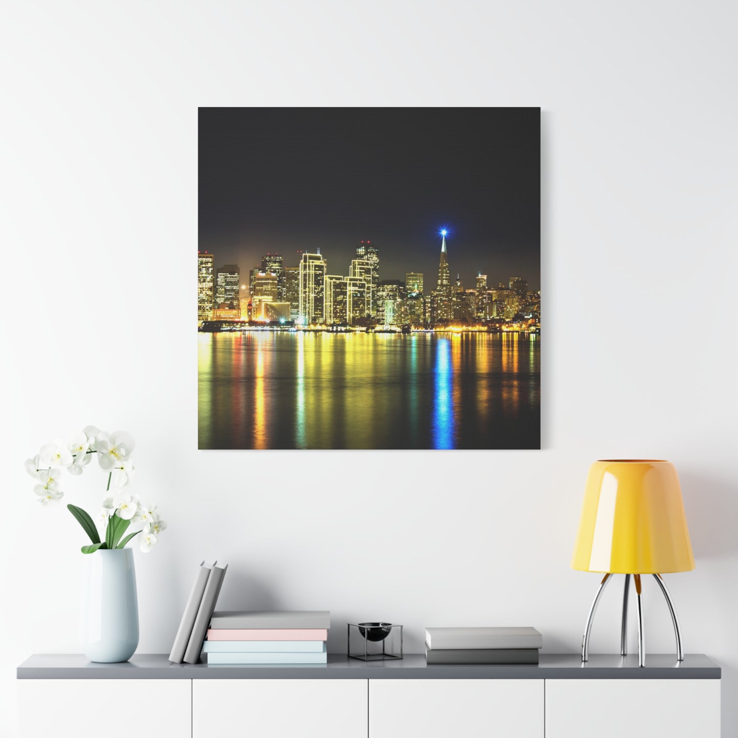 San Francisco Night Skyline Matte Canvas Print — Stretched 1.25"