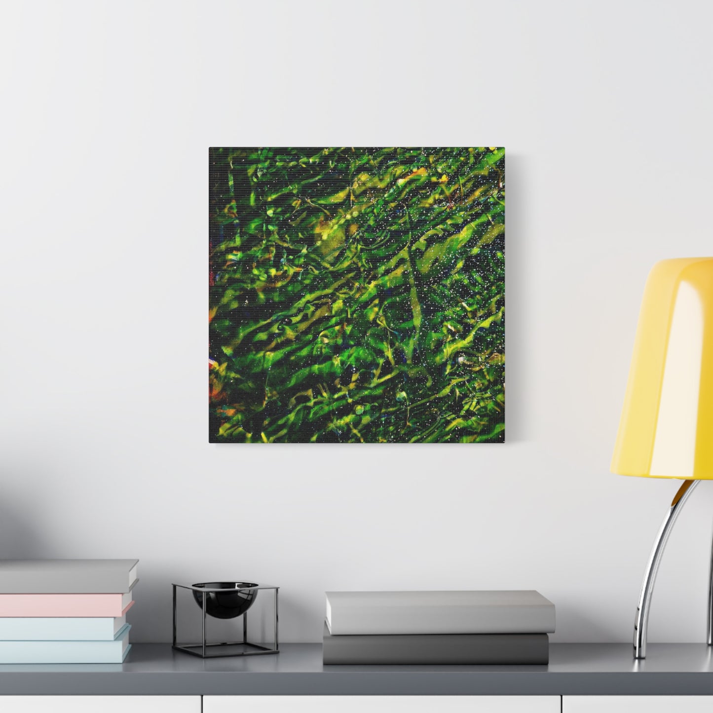 Confessions - Abstract Green Texture Canvas - Matte Stretched Wall Art