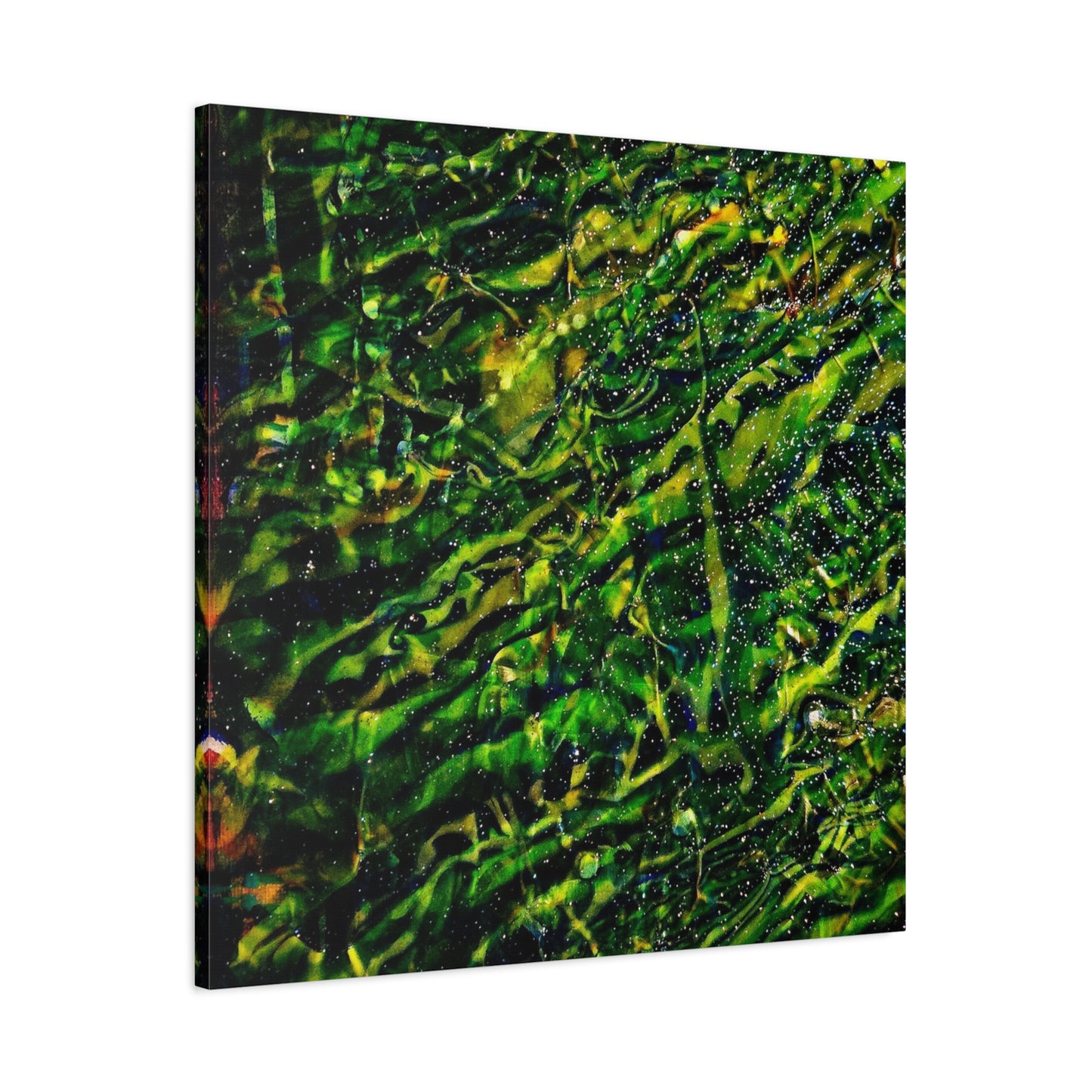 Confessions - Abstract Green Texture Canvas - Matte Stretched Wall Art