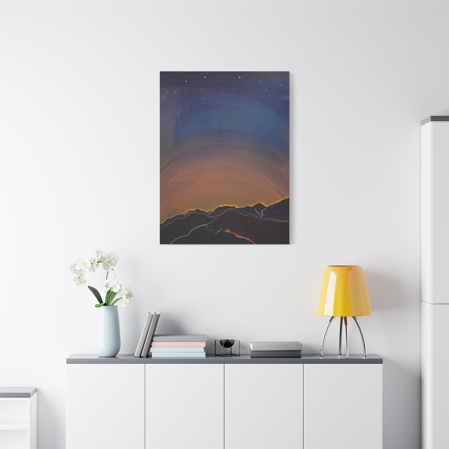 Sunset Mountain Canvas Wall Art - first light — Matte Stretched Landscape Print