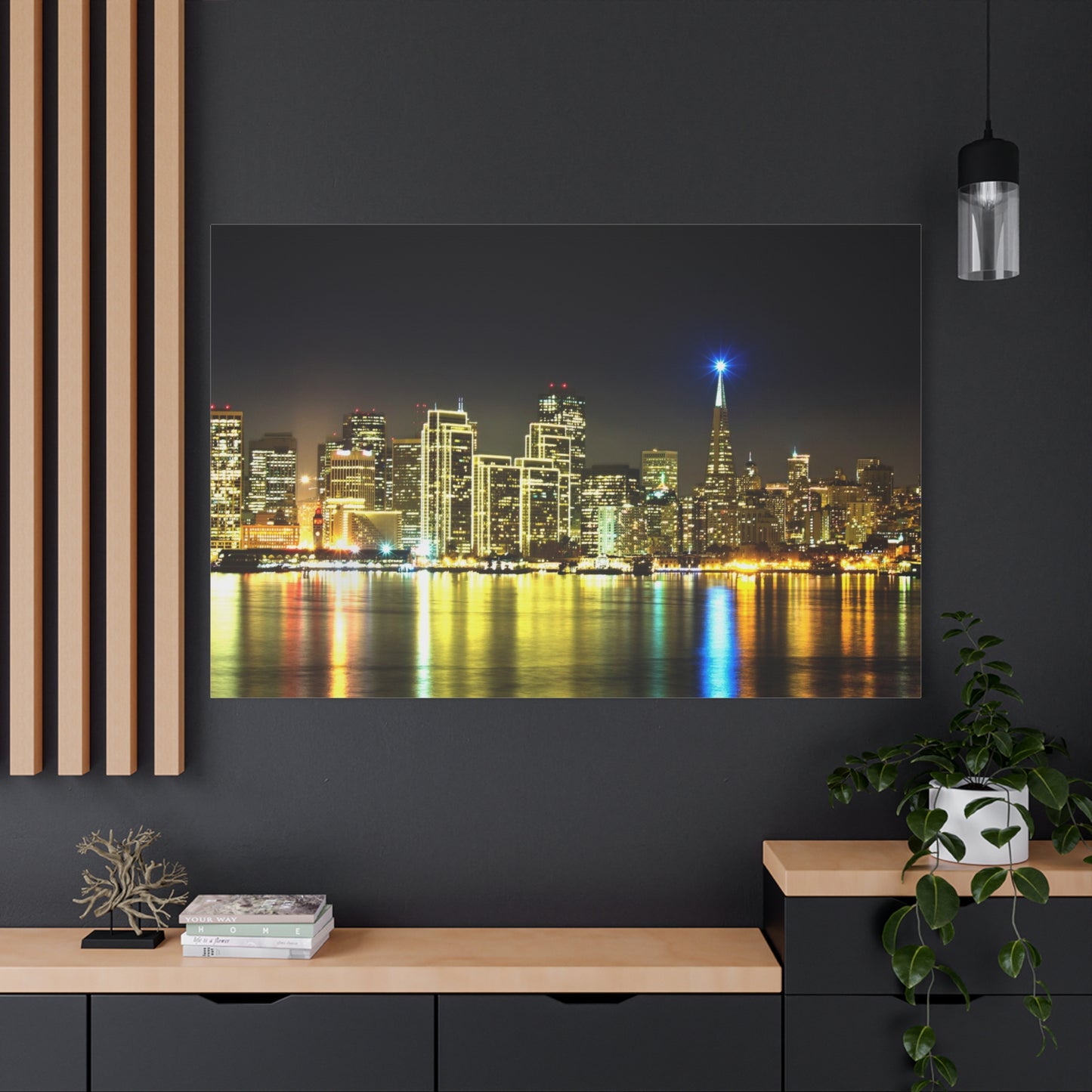 San Francisco Night Skyline Matte Canvas Print — Stretched 1.25"