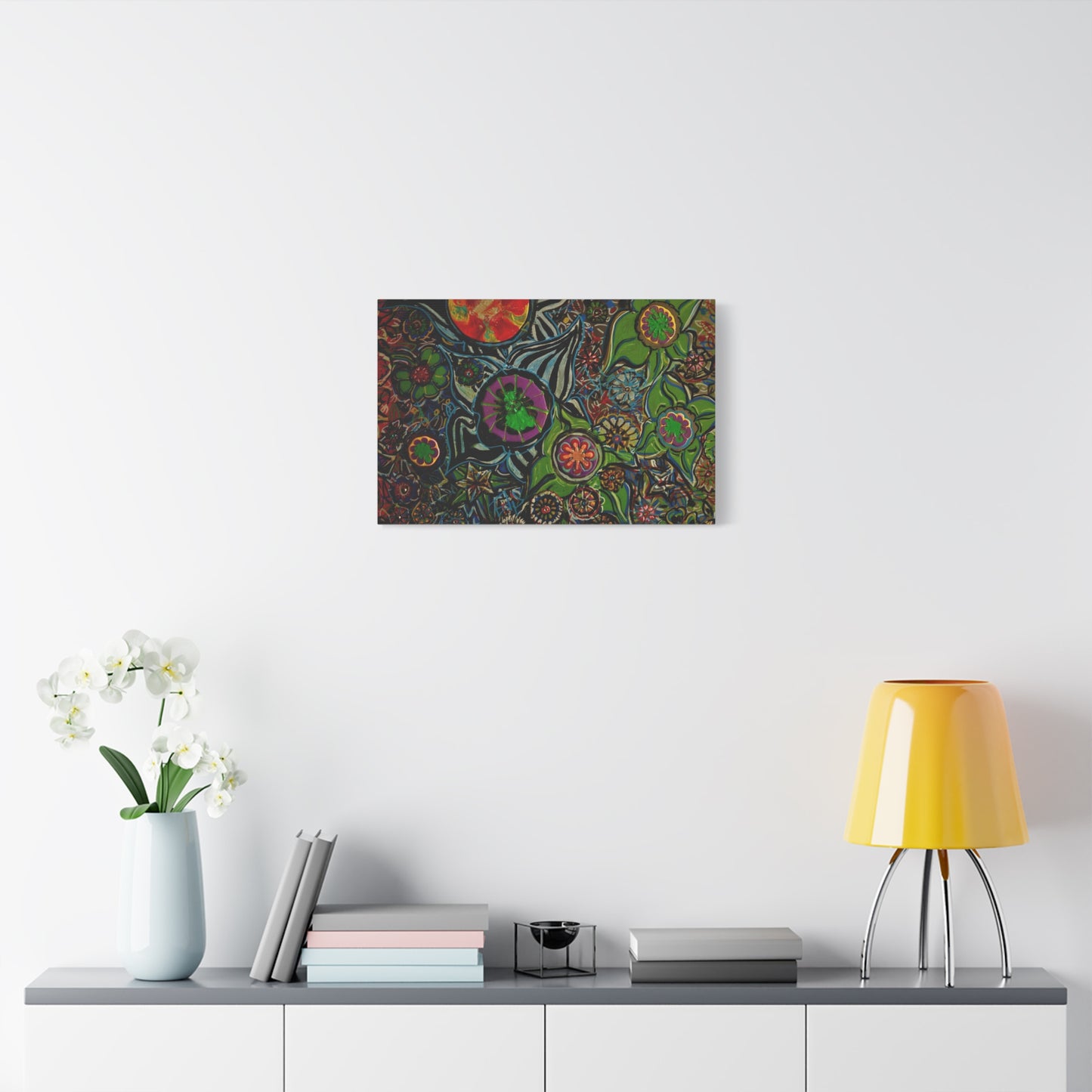 Urban_gardening-03 - Psychedelic Floral Canvas Print — Vibrant Abstract Garden Wall Art