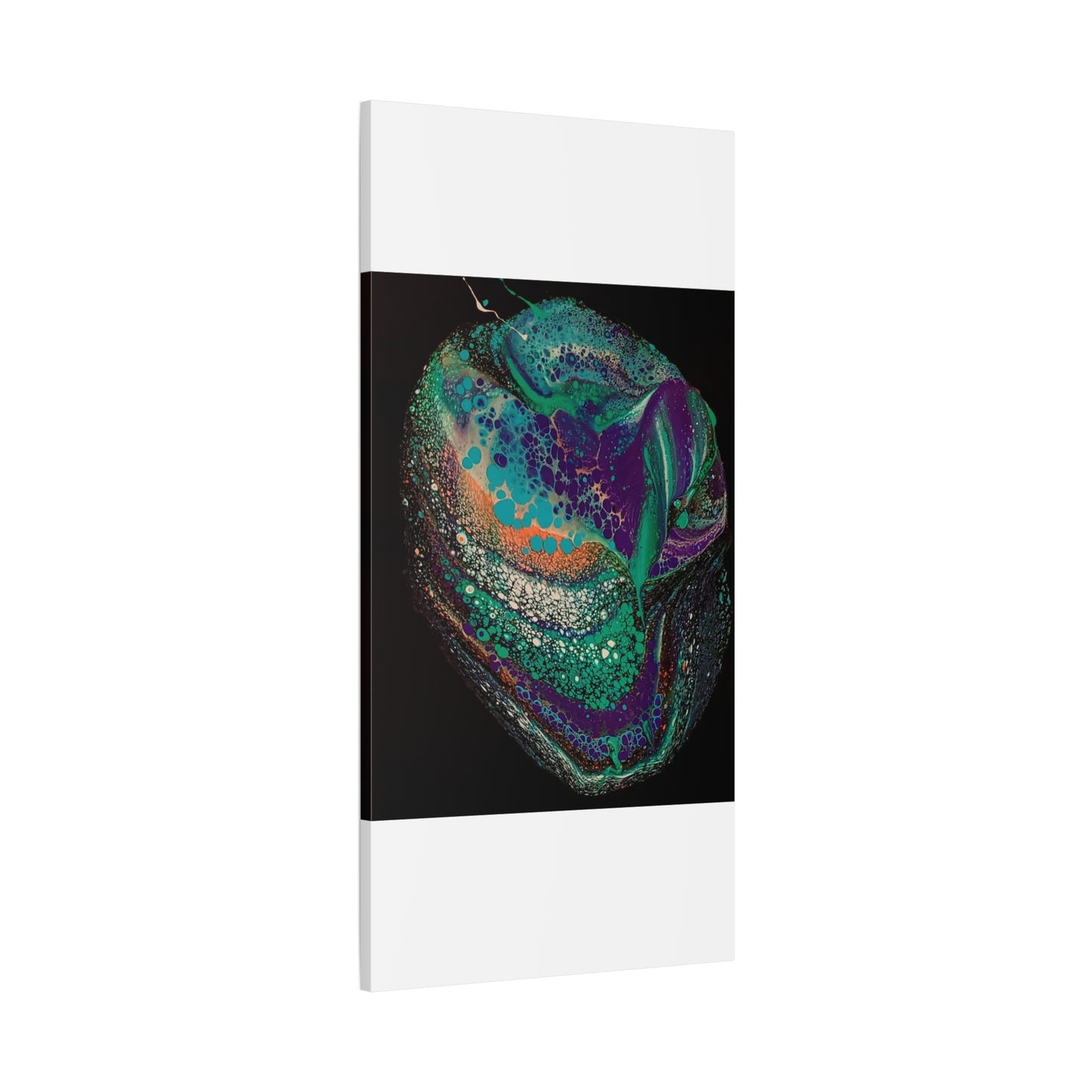 Abstract Fluid Art Canvas Print — Teal, Purple & Gold Swirl Matte Stretched Wall Art