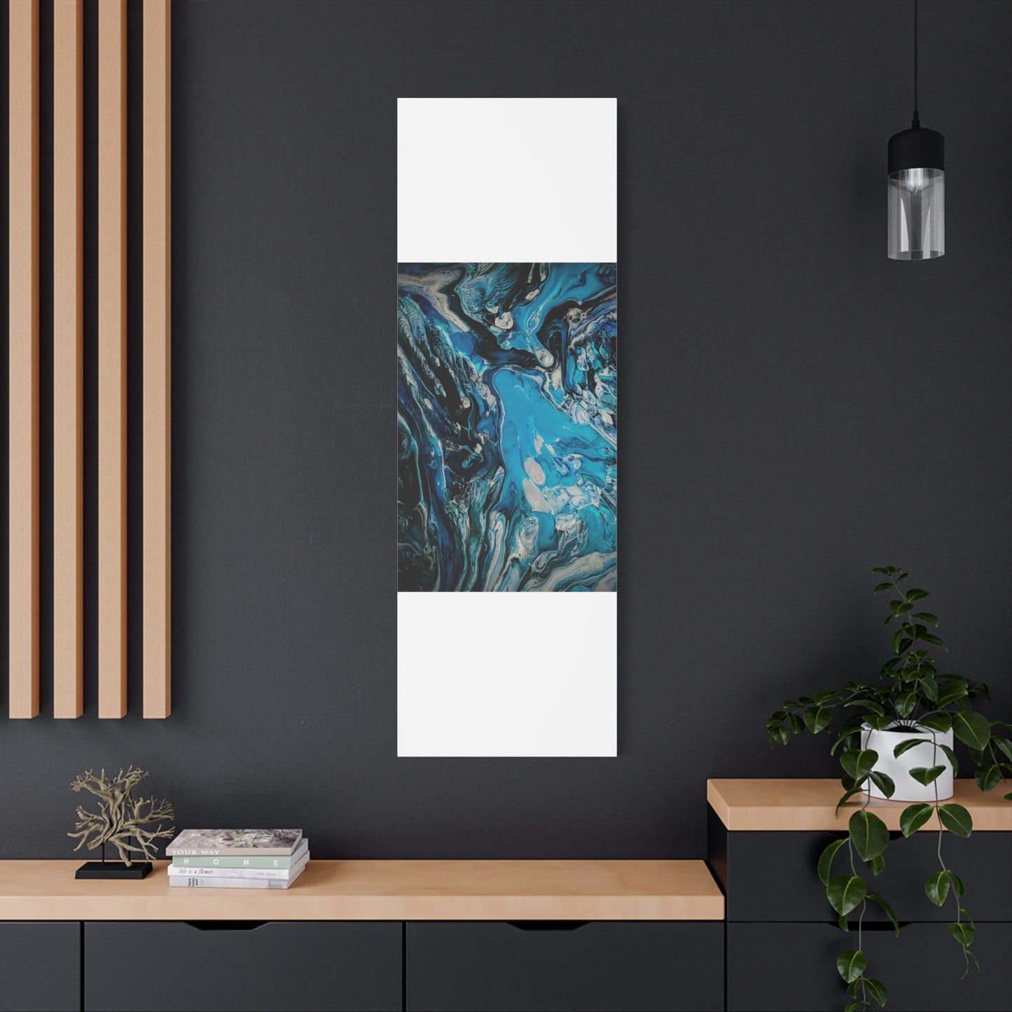 Blue Ocean Abstract Matte Canvas Print — Stretched Wall Art