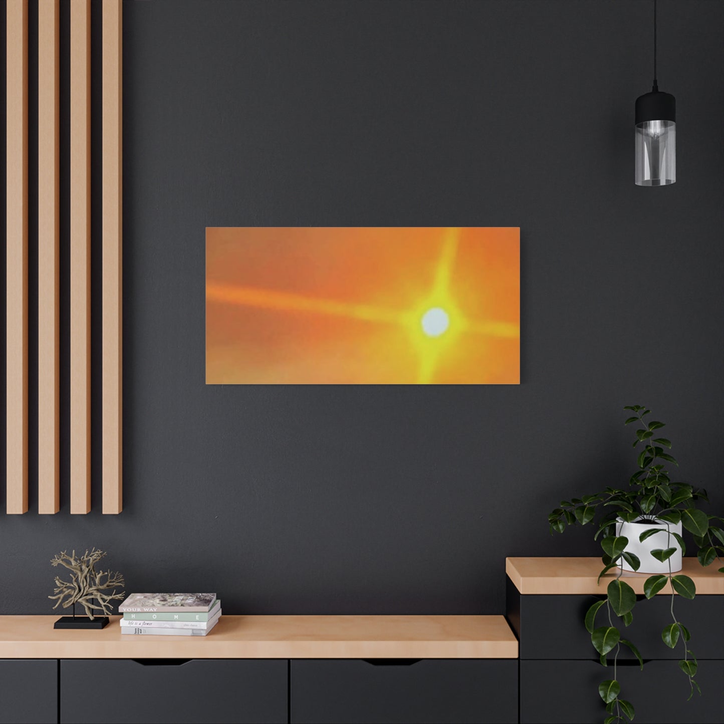 Sunburst Sunset Canvas Print — Warm Abstract Wall Art