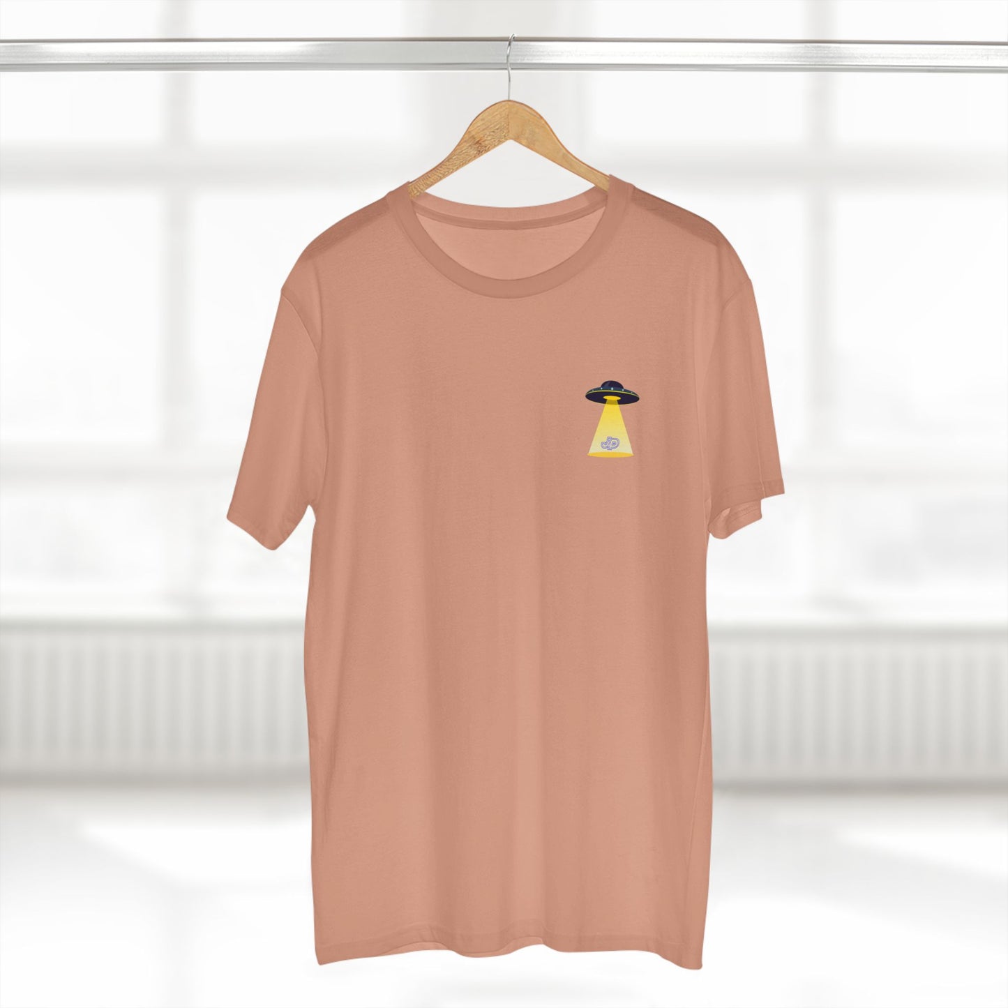UFO Chest Pocket Tee — Retro Rocket Back Graphic Shirt