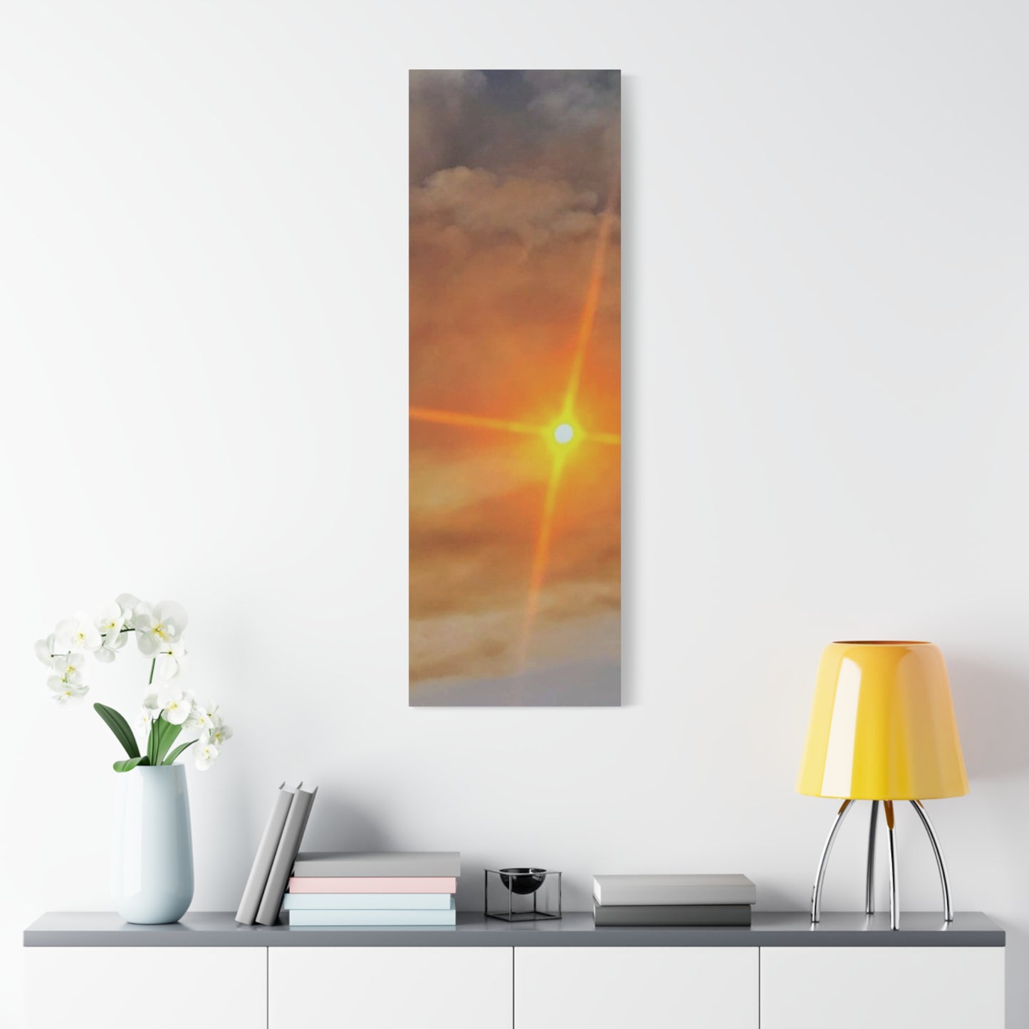 Sunburst Sunset Canvas Print — Warm Abstract Wall Art