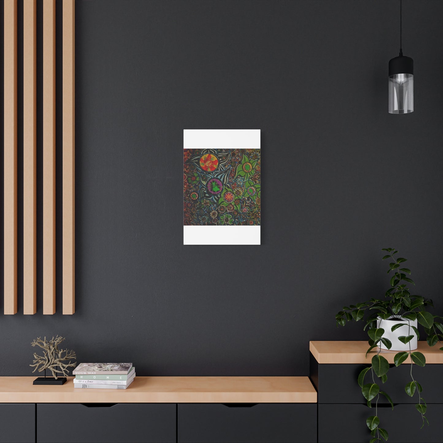 Urban_gardening-03 - Psychedelic Floral Canvas Print — Vibrant Abstract Garden Wall Art