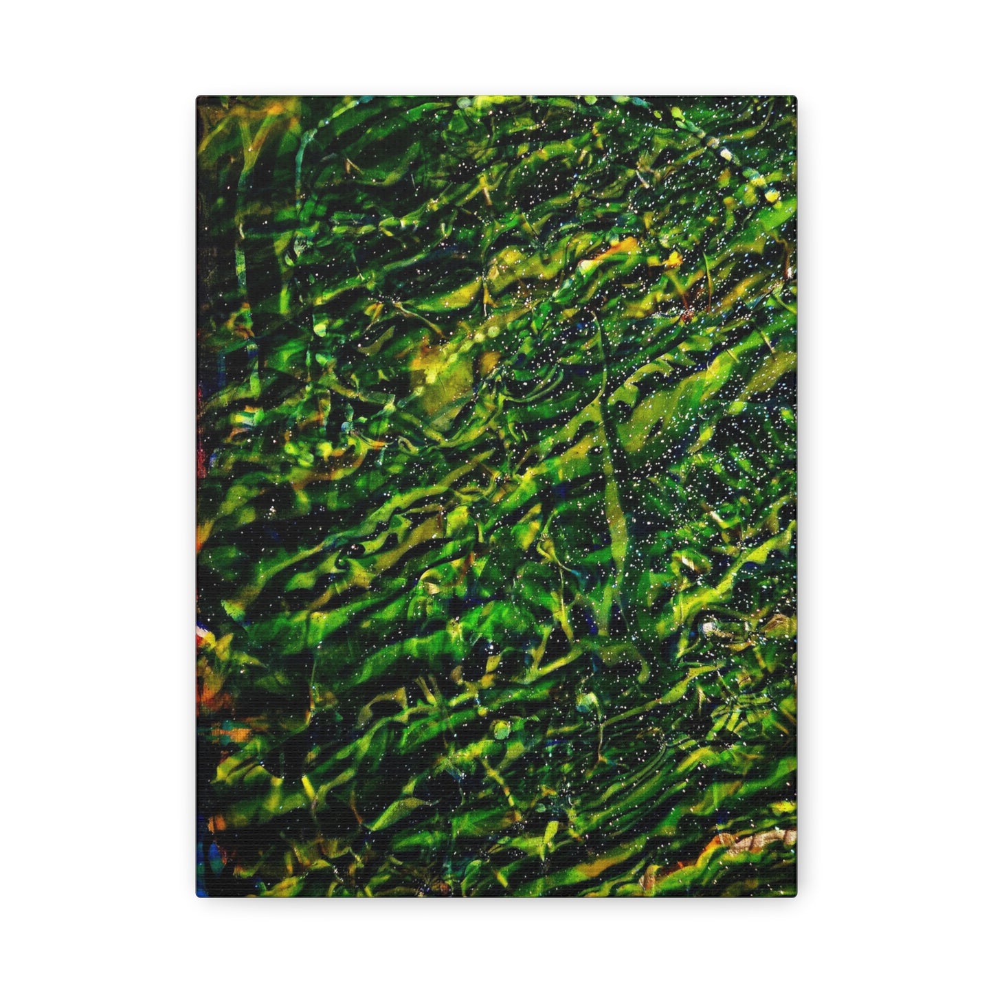 Confessions - Abstract Green Texture Canvas - Matte Stretched Wall Art