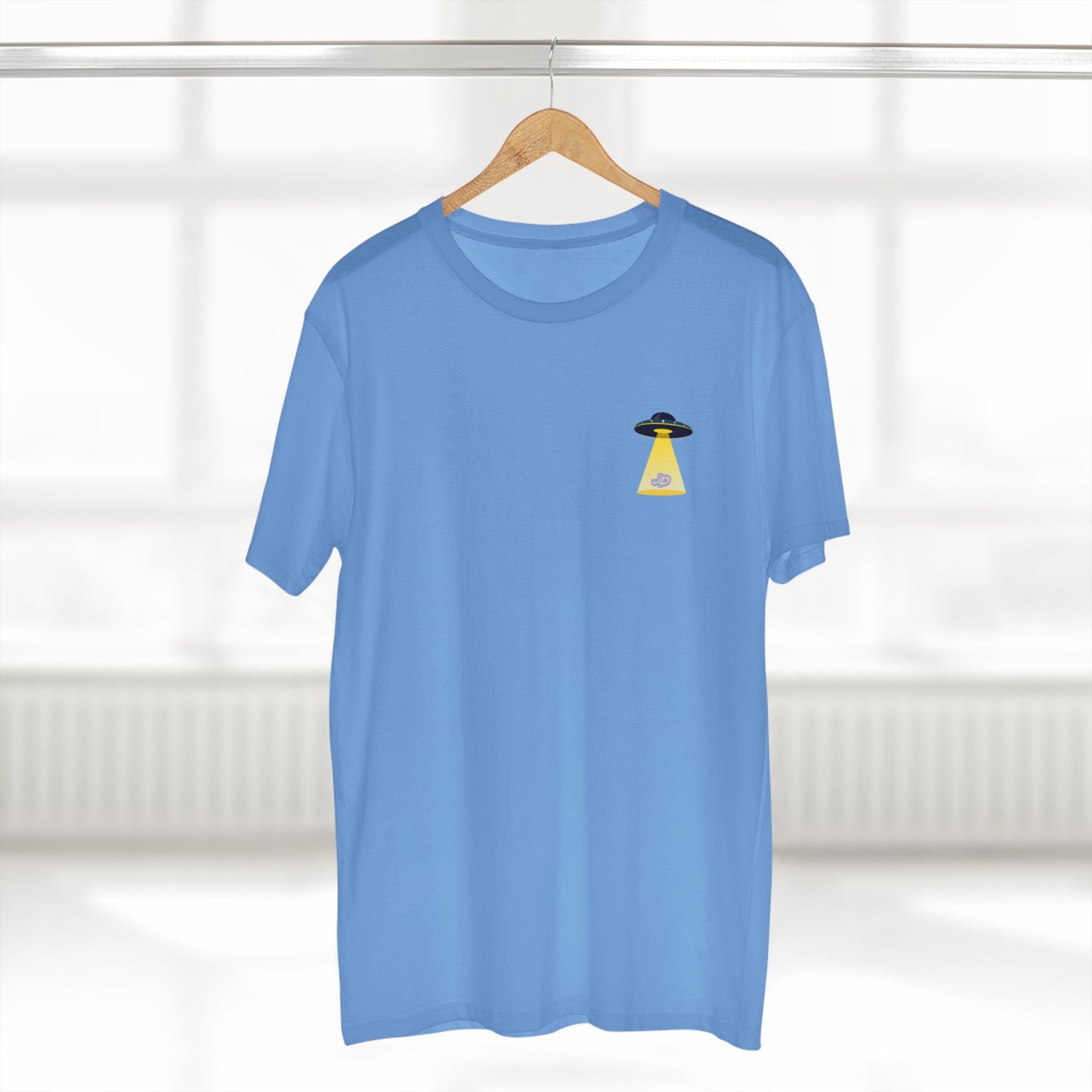 UFO Chest Pocket Tee — Retro Rocket Back Graphic Shirt