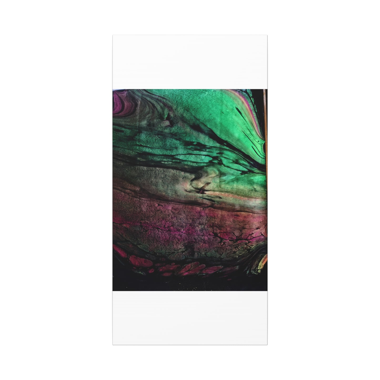 flame tempered pour - Abstract Teal & Magenta Canvas Wall Art — Matte Stretched 1.25"