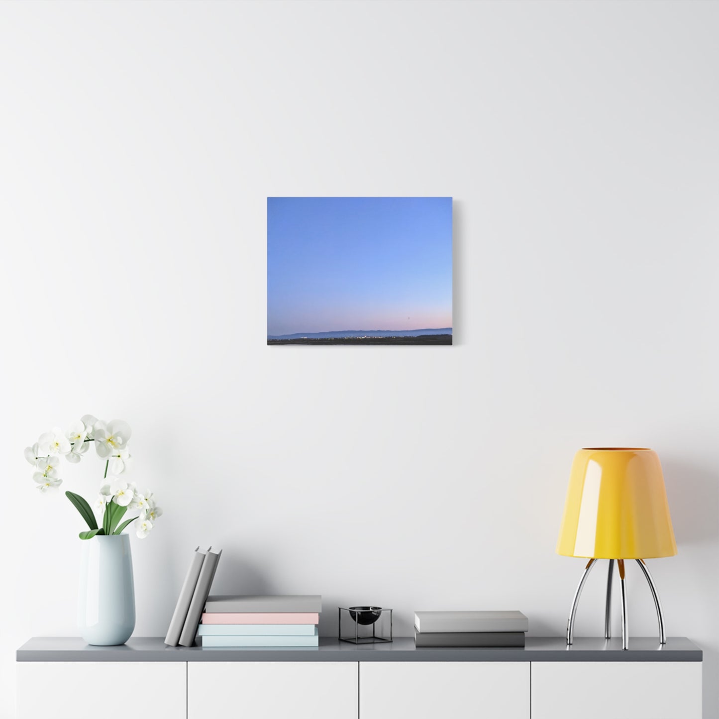 Serene Blue Horizon Matte Canvas Print — Stretched Wall Art