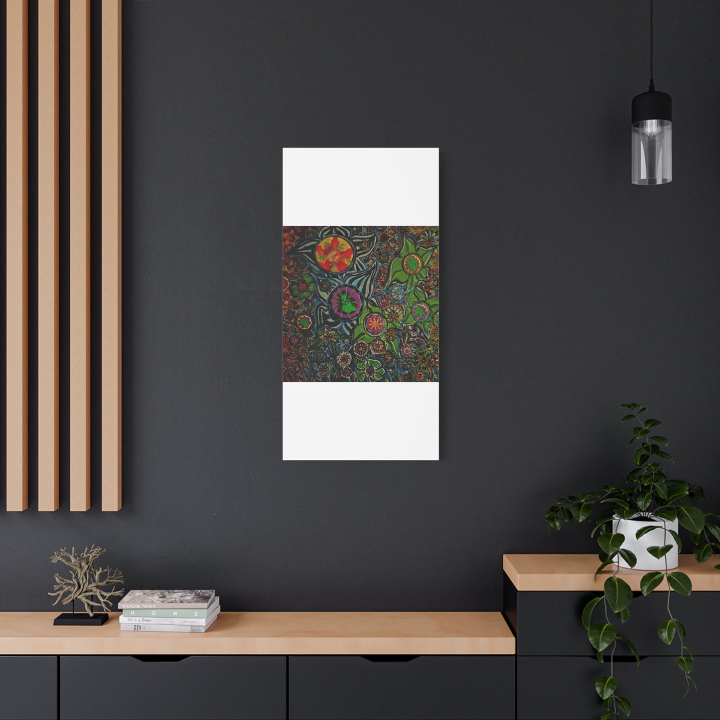Urban_gardening-03 - Psychedelic Floral Canvas Print — Vibrant Abstract Garden Wall Art