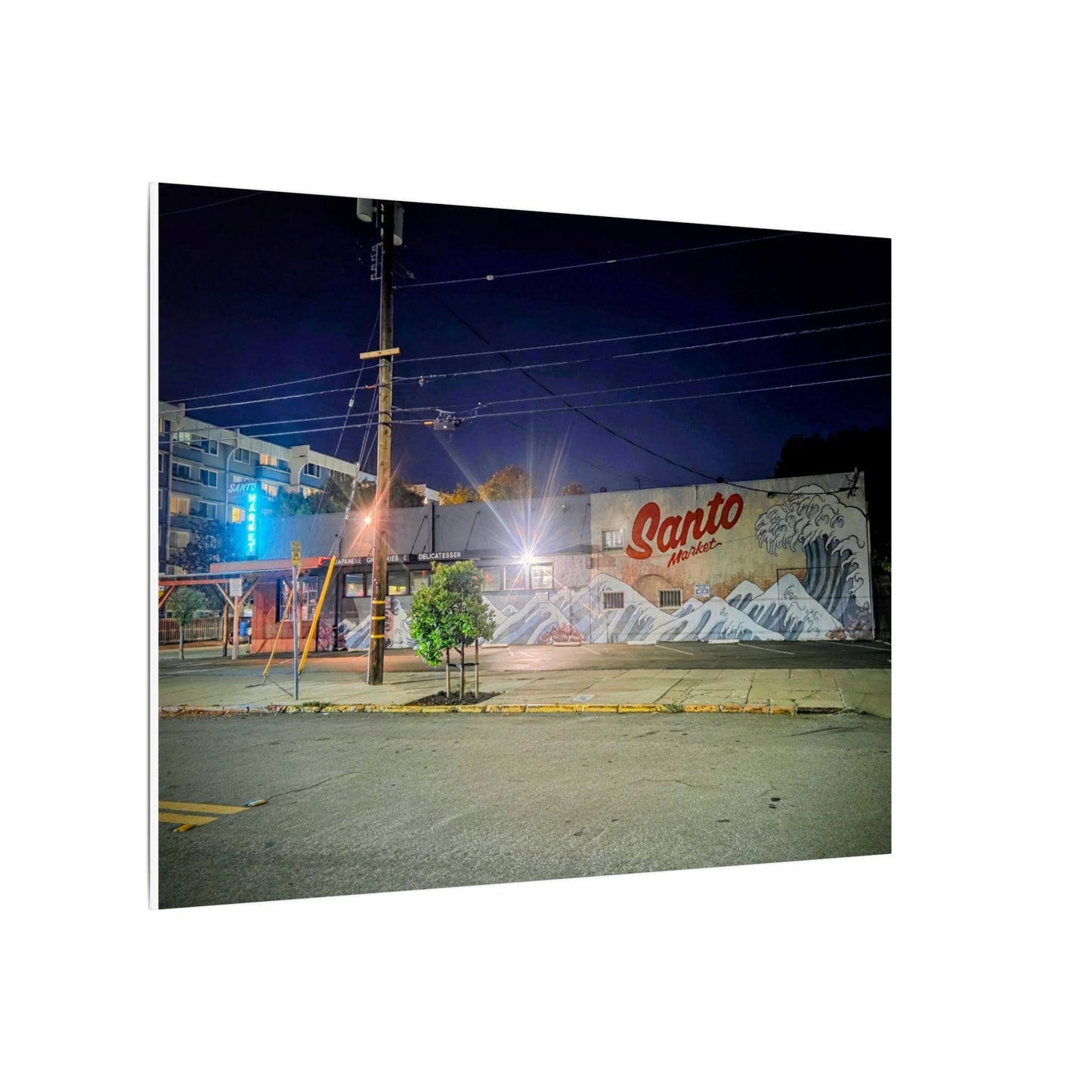 Santo Market Mural (7th&taylor)— Nighttime Urban Wall Art