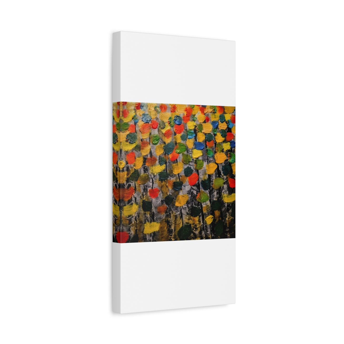 birch trees with color strokes - Abstract Color Bloom Matte Canvas Wall Art — Stretched 1.25"