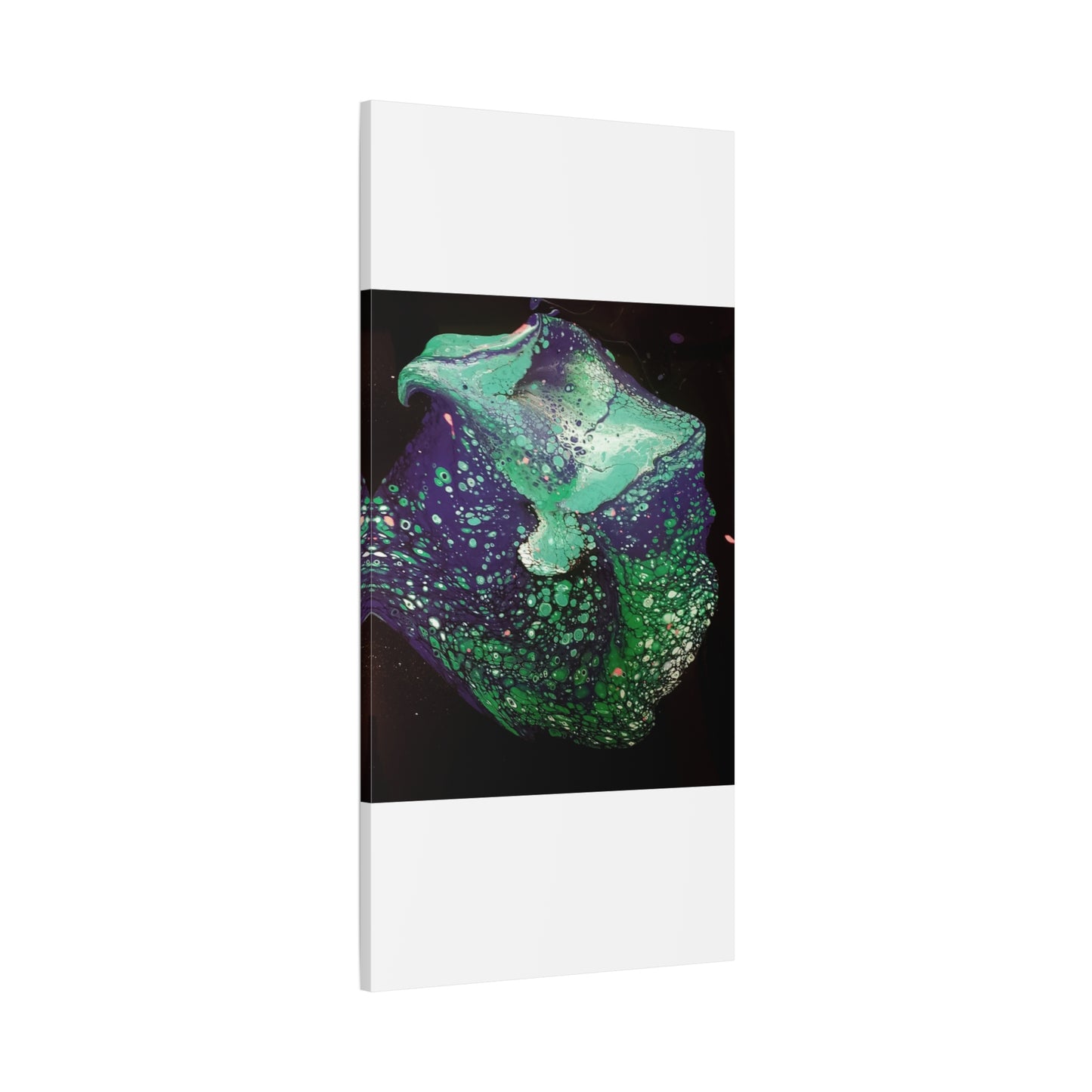 Abstract Green & Teal Fluid Art Canvas Print - Matte Stretched Wall Art