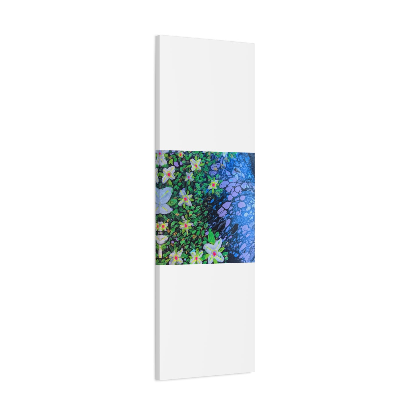Floetrol&Flowers -  Reef Matte Canvas Wall Art — Blue & Green Abstract Flower Painting