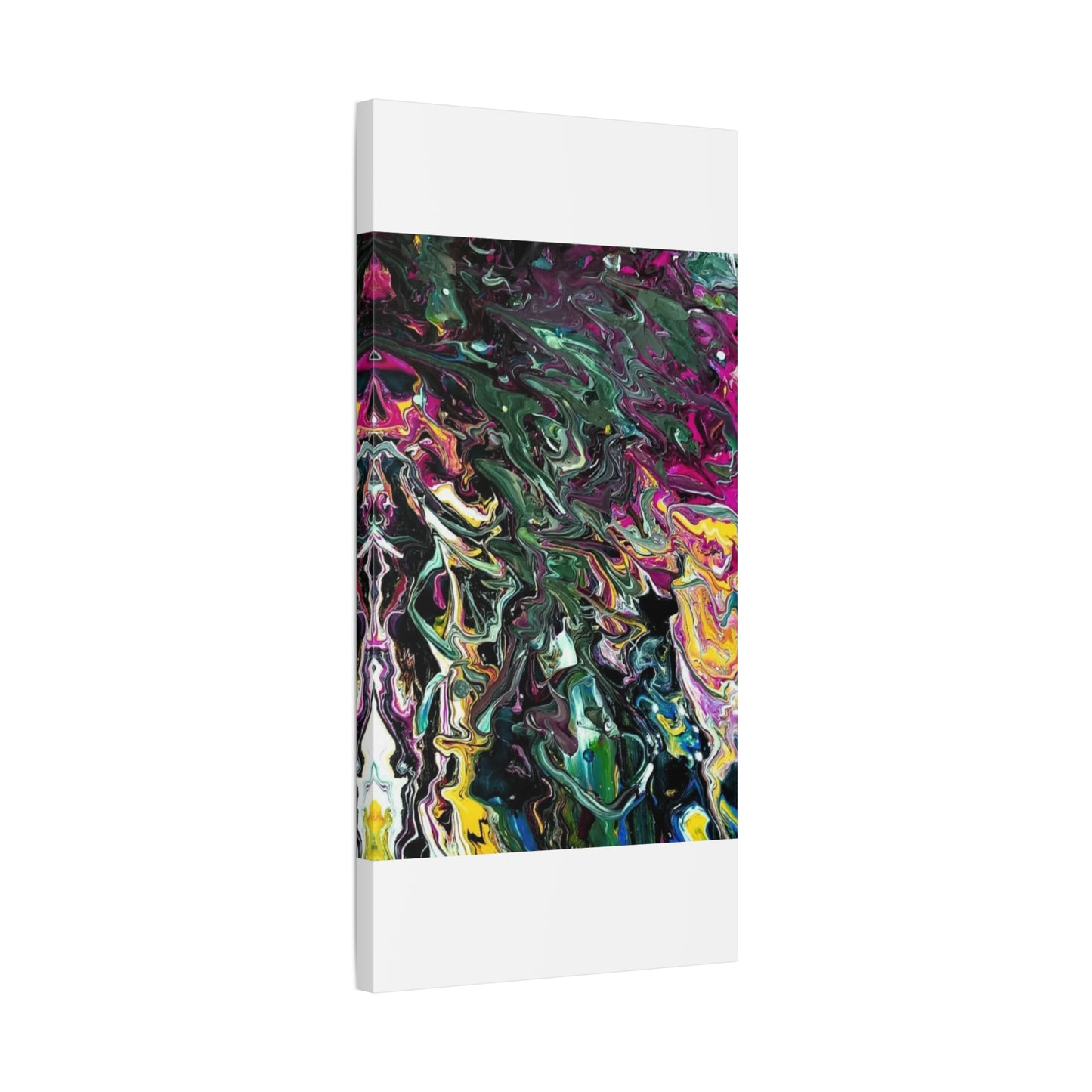 chaos in the garden - Abstract Fluid Art Matte Canvas Print - Colorful Swirl Wall Art