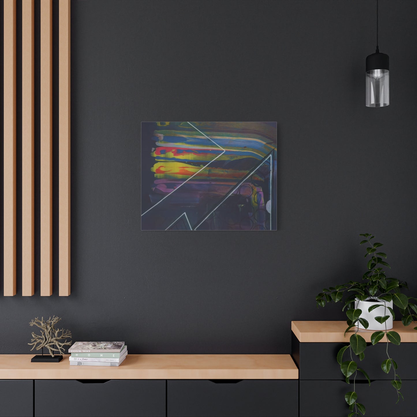 Abstract Geometric Canvas Art - 2025 astronomy – Colorful Drip Triangle Stretched Canvas