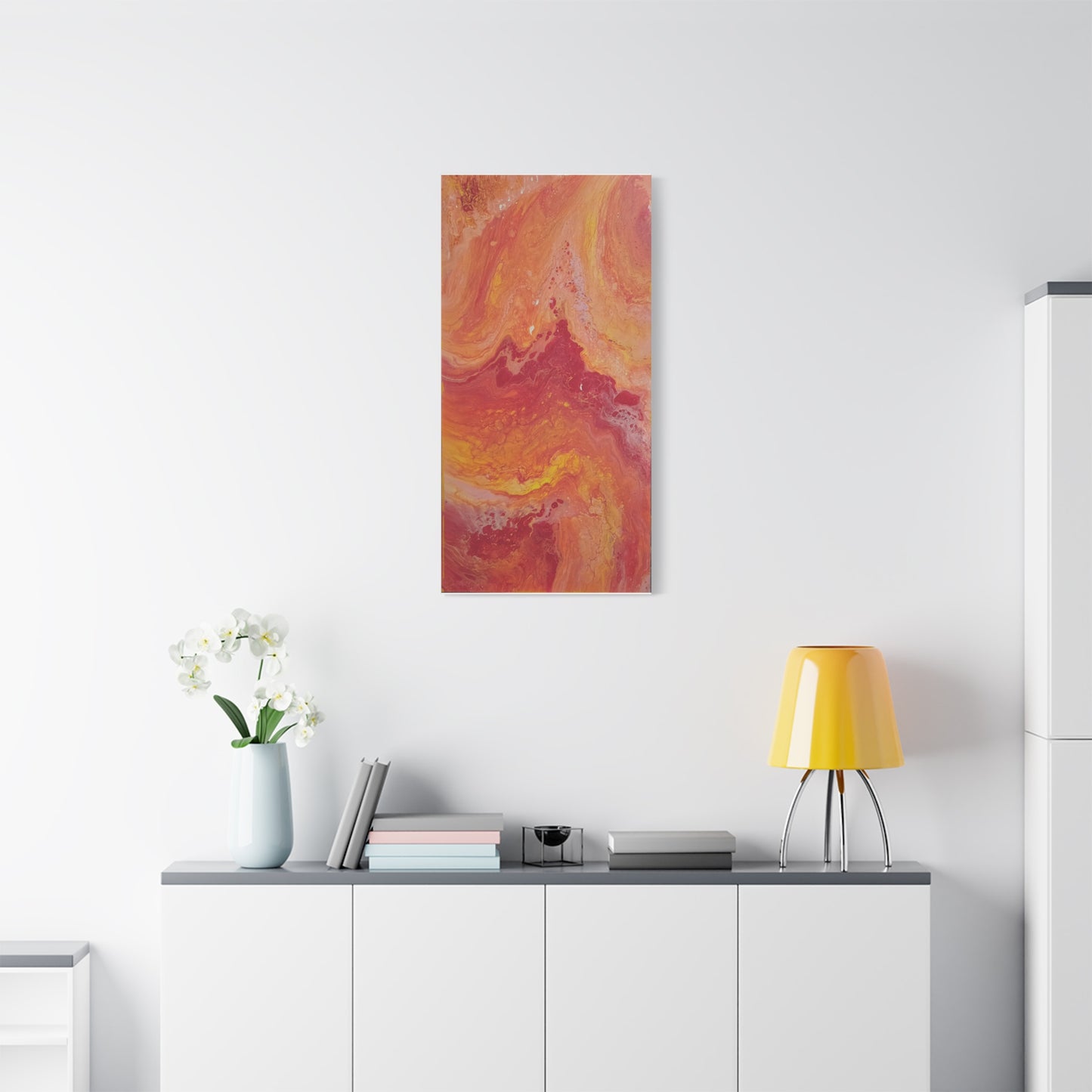 Abstract Pepto Popured - Sunset Swirl Matte Canvas Art - Stretched 1.25"