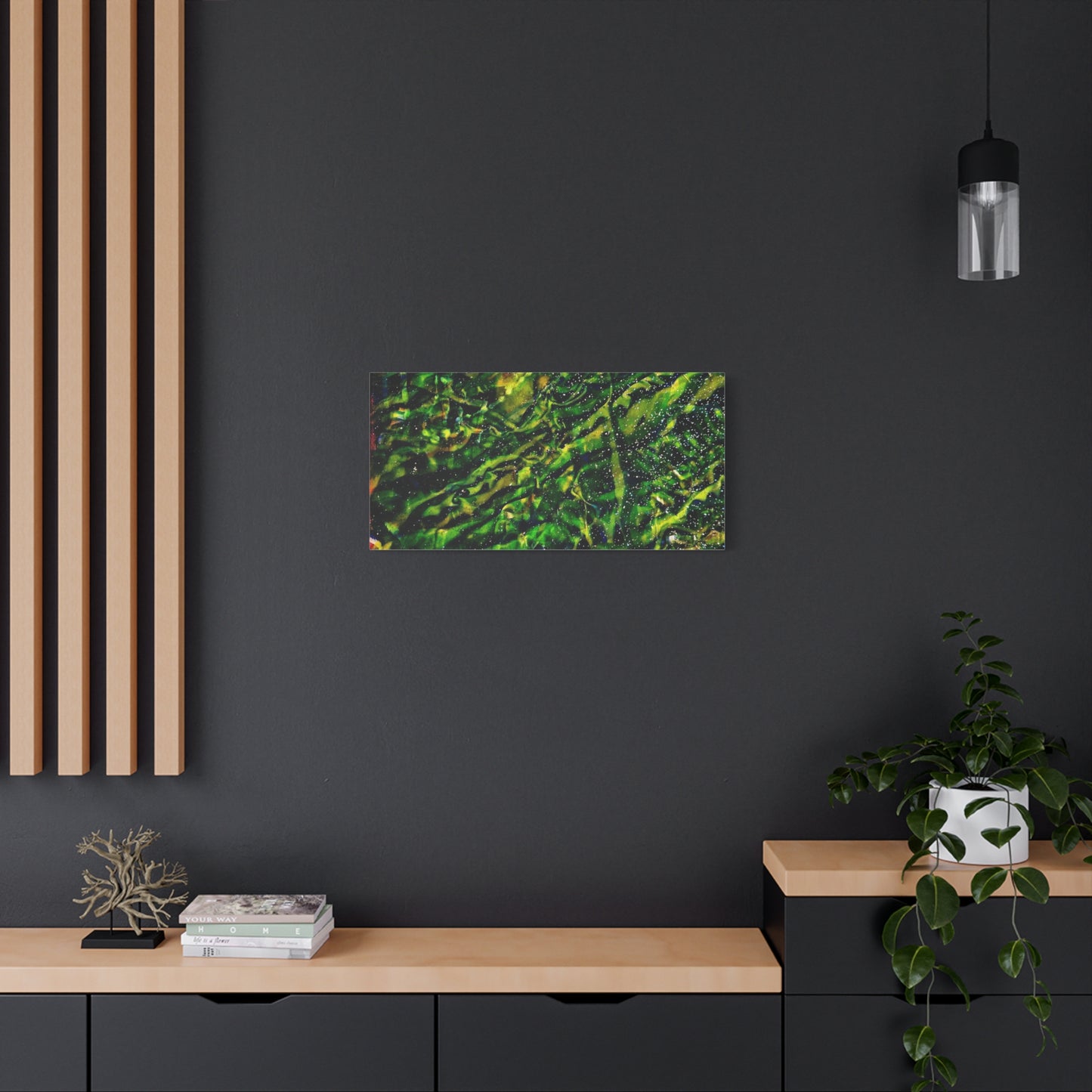 Confessions - Abstract Green Texture Canvas - Matte Stretched Wall Art