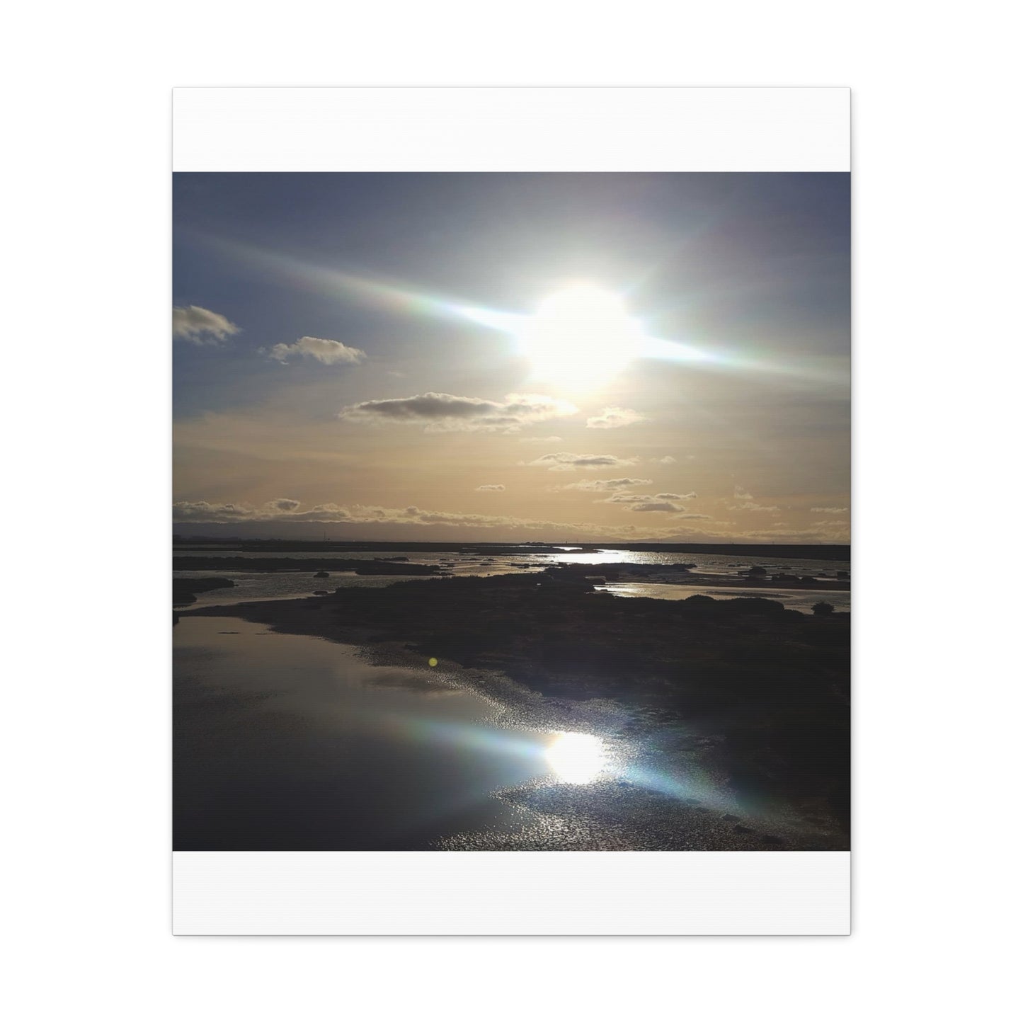 Sunlit Coastal Reflection (don edwards preserve)Canvas Print — Matte Stretched Wall Art
