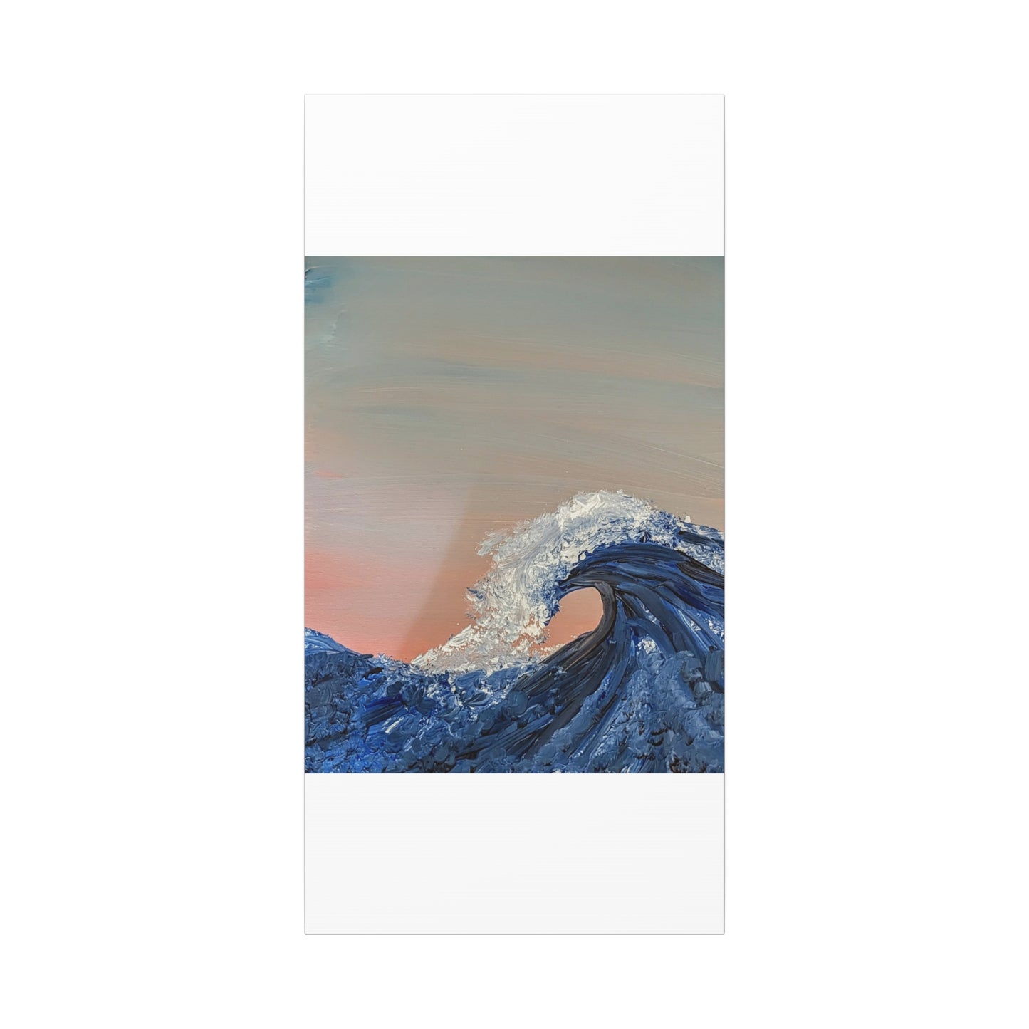 California_Coast - Ocean Wave Canvas Art — Blue Wave Seascape Matte Stretched Canvas