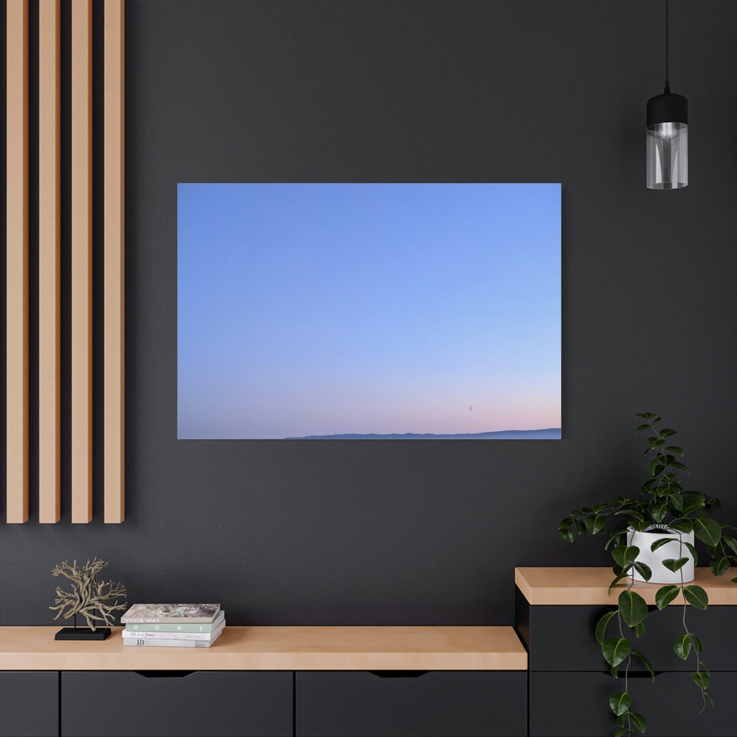 Serene Blue Horizon Matte Canvas Print — Stretched Wall Art