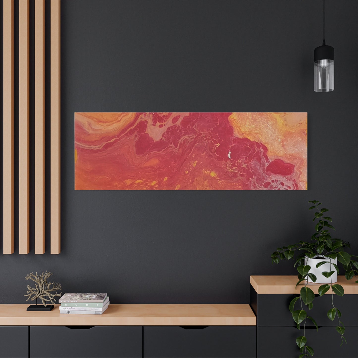 Abstract Pepto Popured - Sunset Swirl Matte Canvas Art - Stretched 1.25"