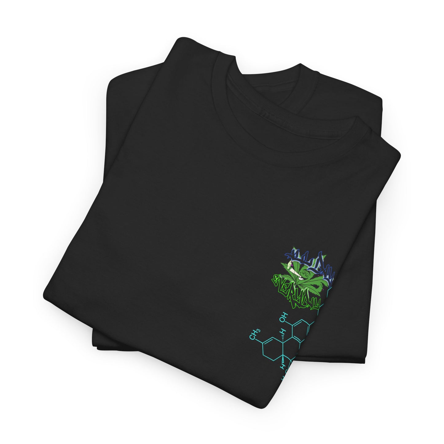 AllDay | Everyday - molecular logo — Green Graffiti Plant Design Chest & Back Print